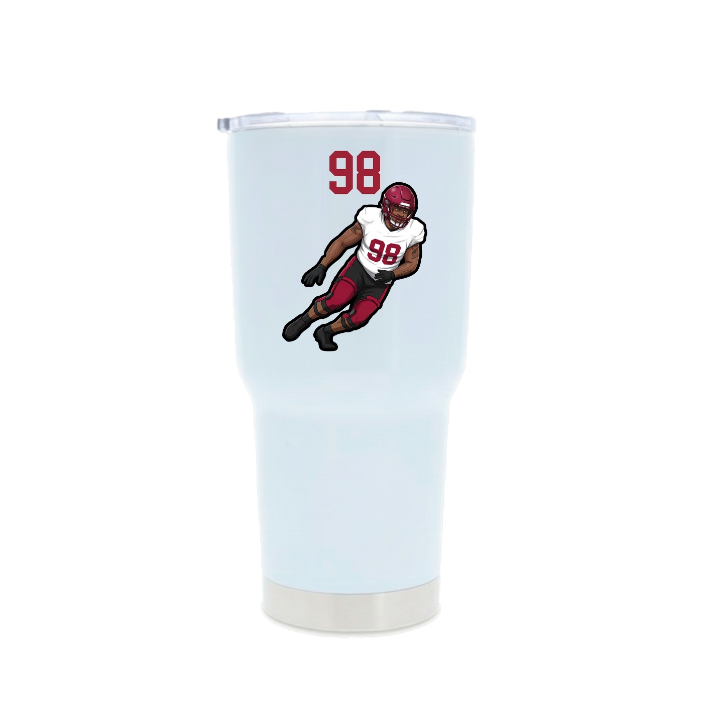 30oz Stainless Steel Tumbler — Number Top in White