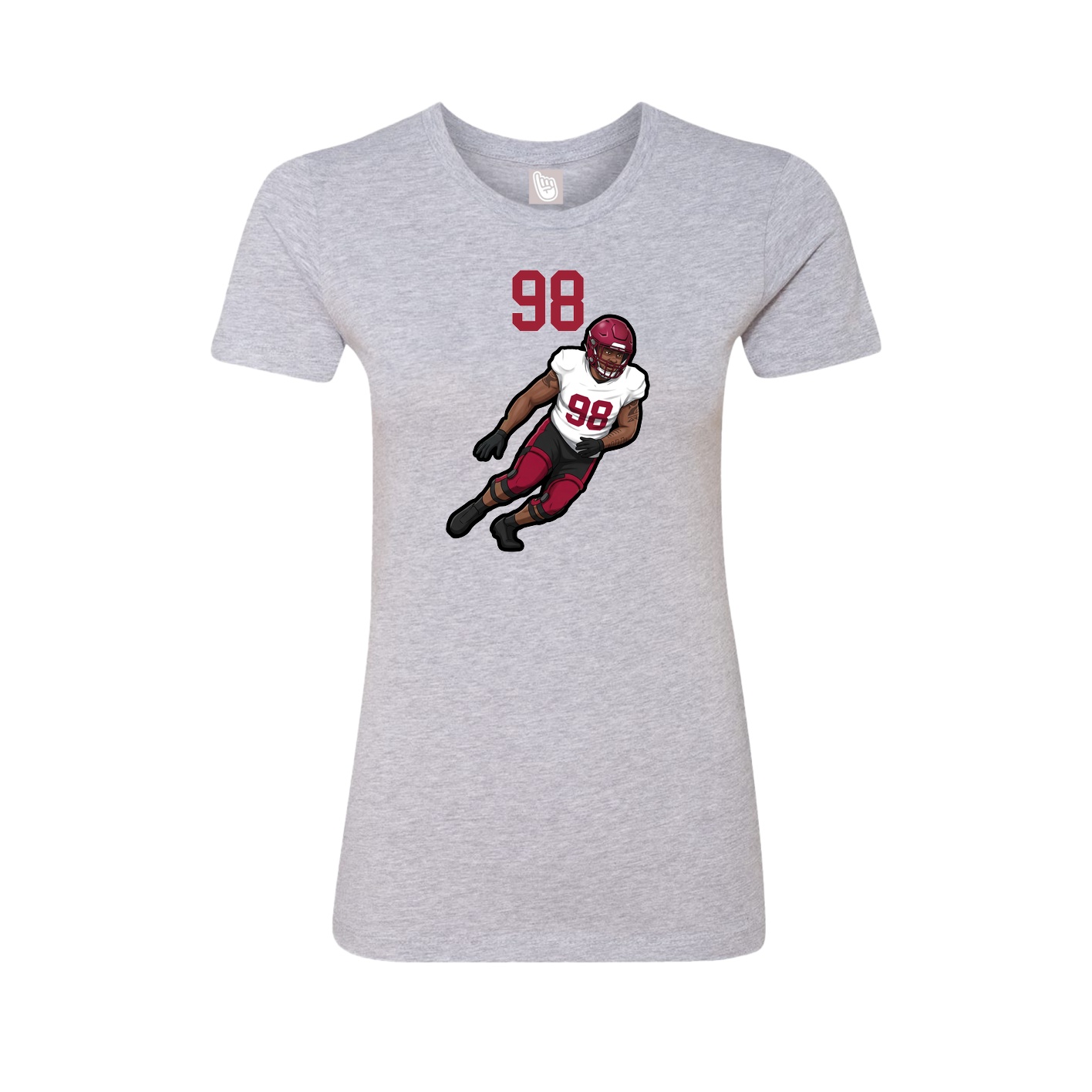 Fitted Women's Tee — Number Top in Grey