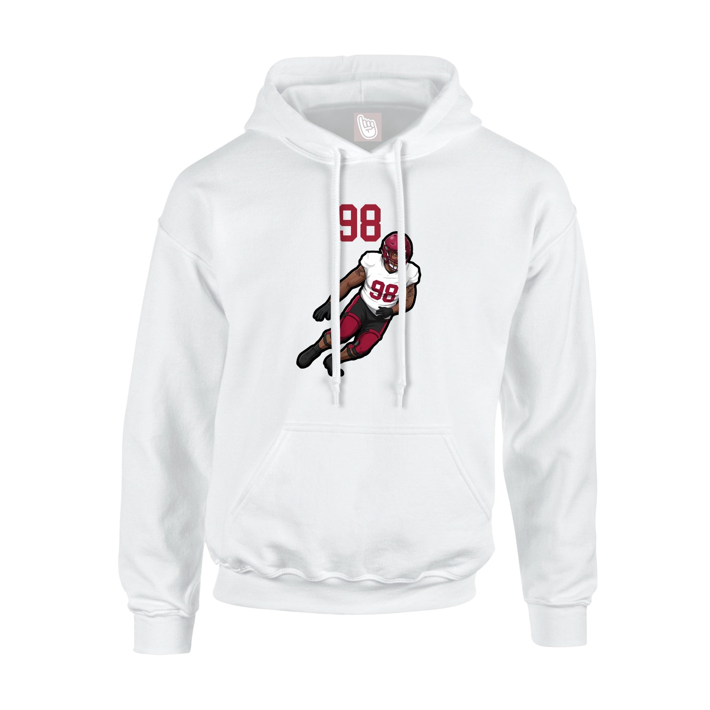 Youth Hoodie — Number Top in White