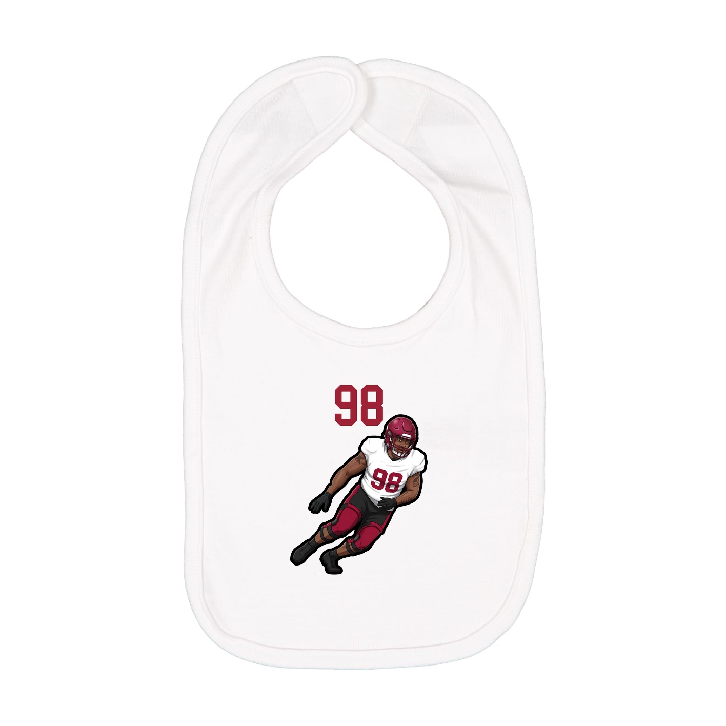 Infant Bib — Number Top in White