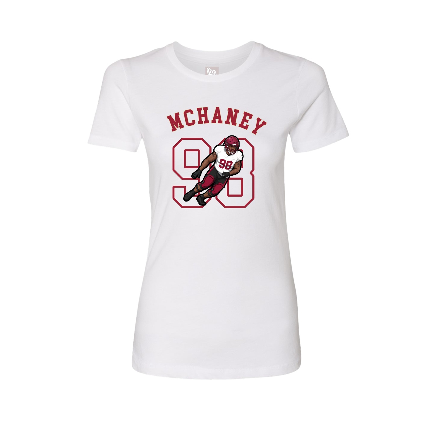 Fitted Women's Tee — Shirsey Arch in White