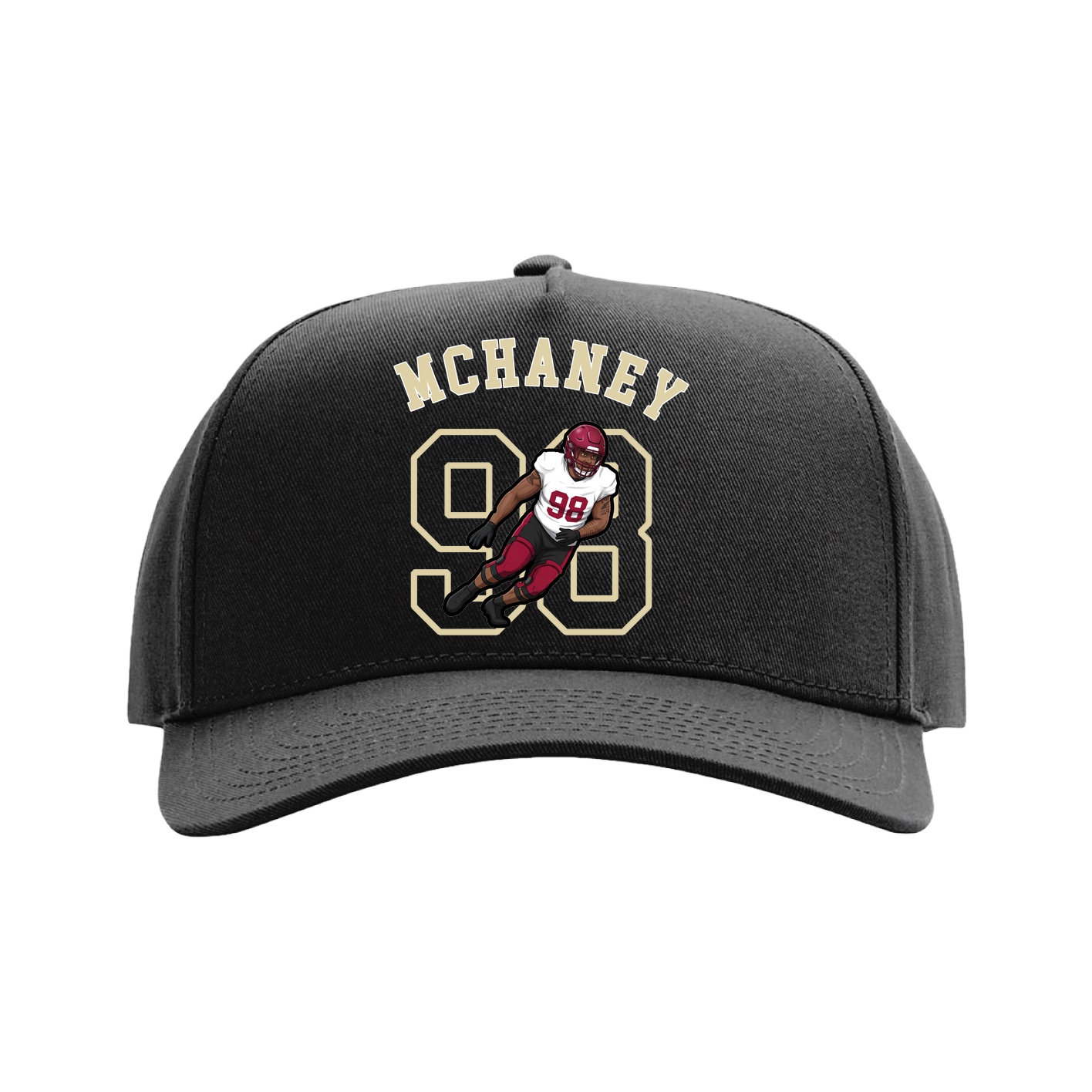 Full Fabric Five-Panel Champ Cap — Shirsey Arch in Black
