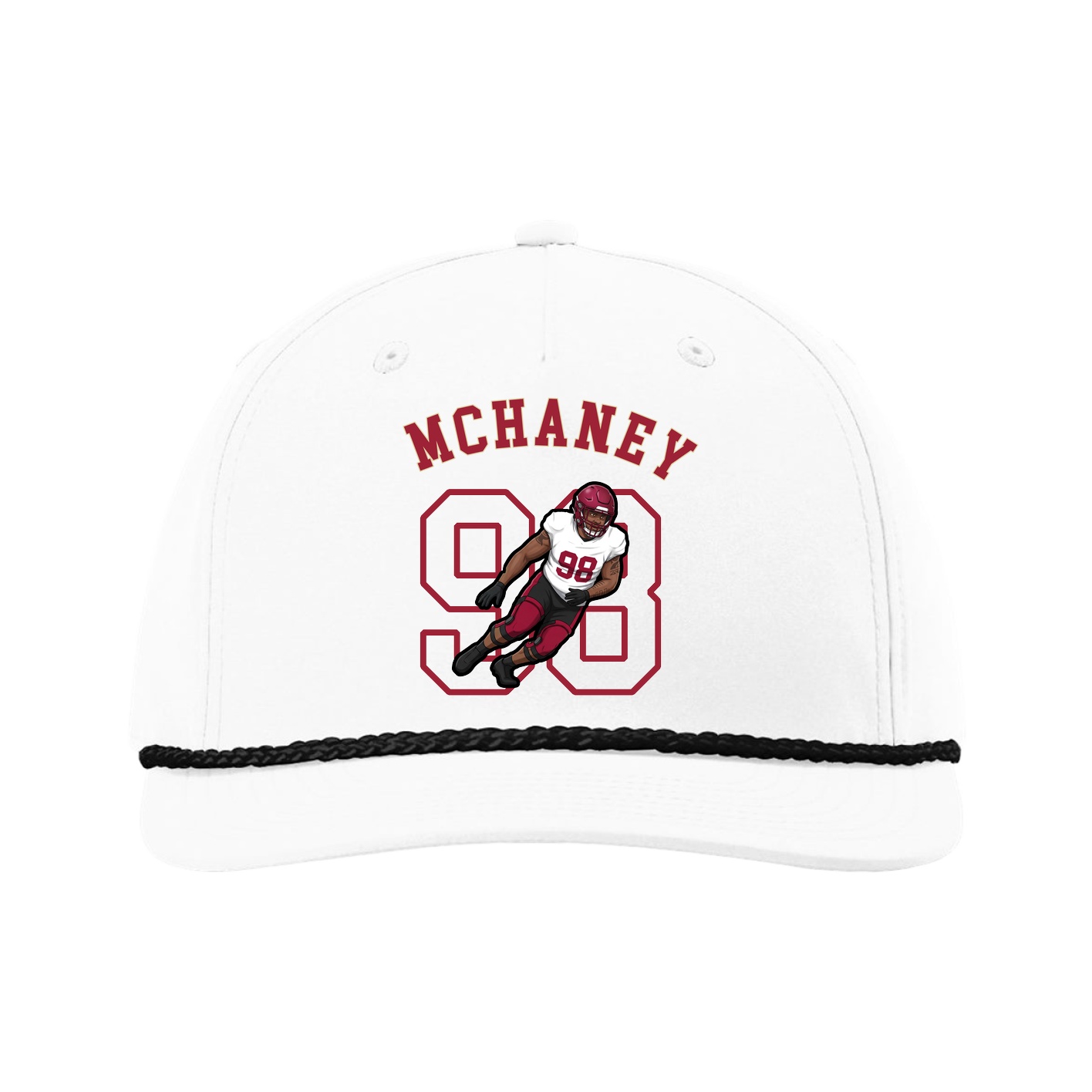 Five-Panel Classic Rope Cap — Shirsey Arch in White