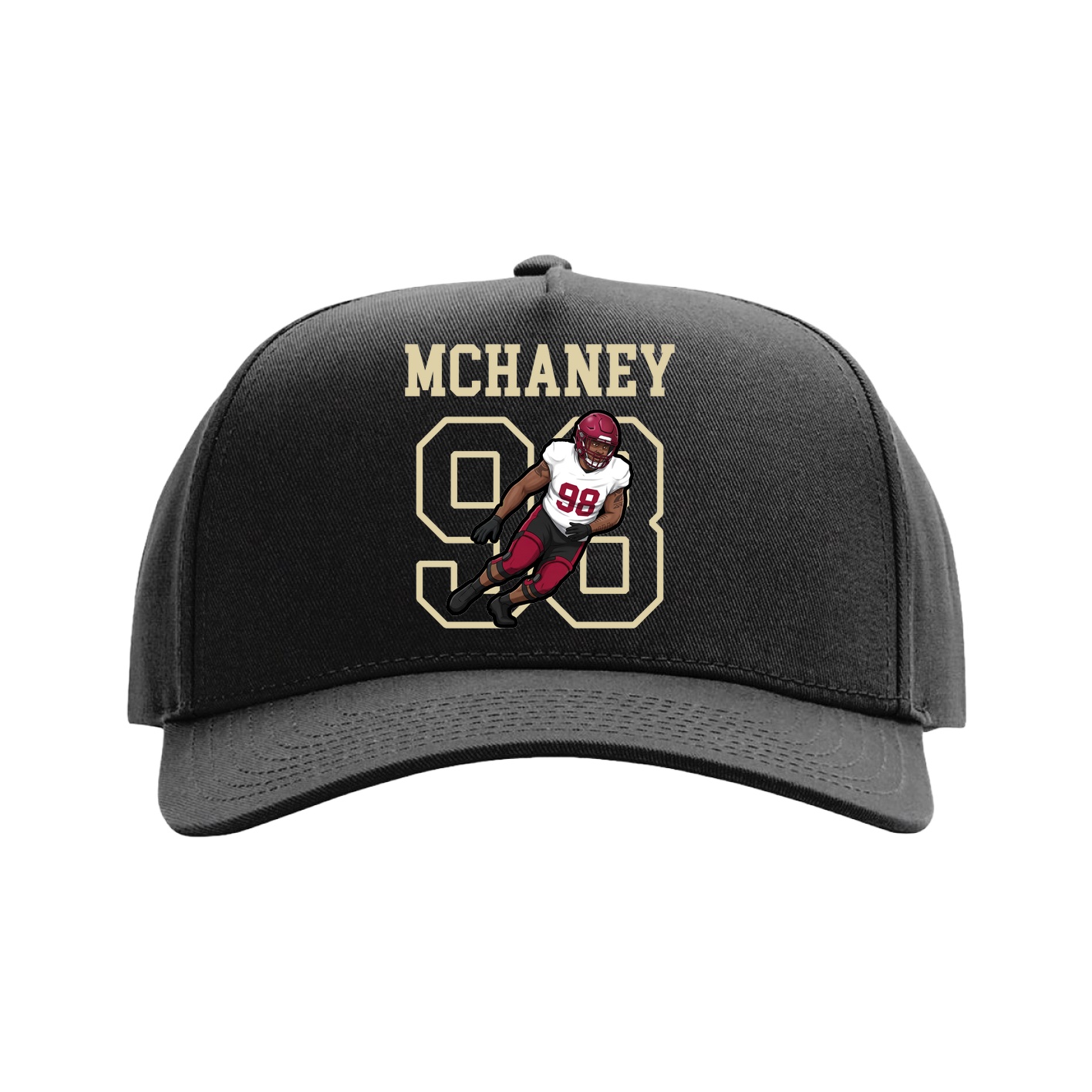Full Fabric Five-Panel Champ Cap — Shirsey in Black