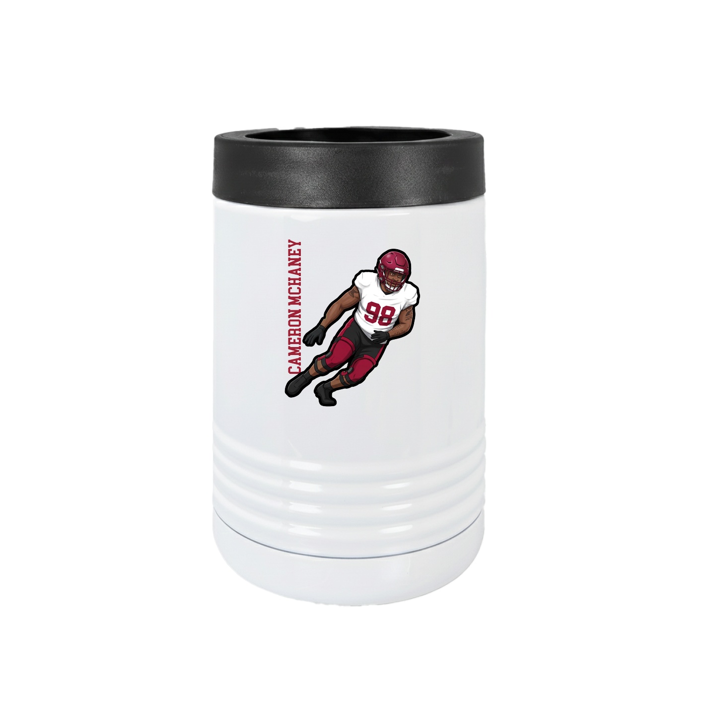 Beverage Holder — Name Vertical in White