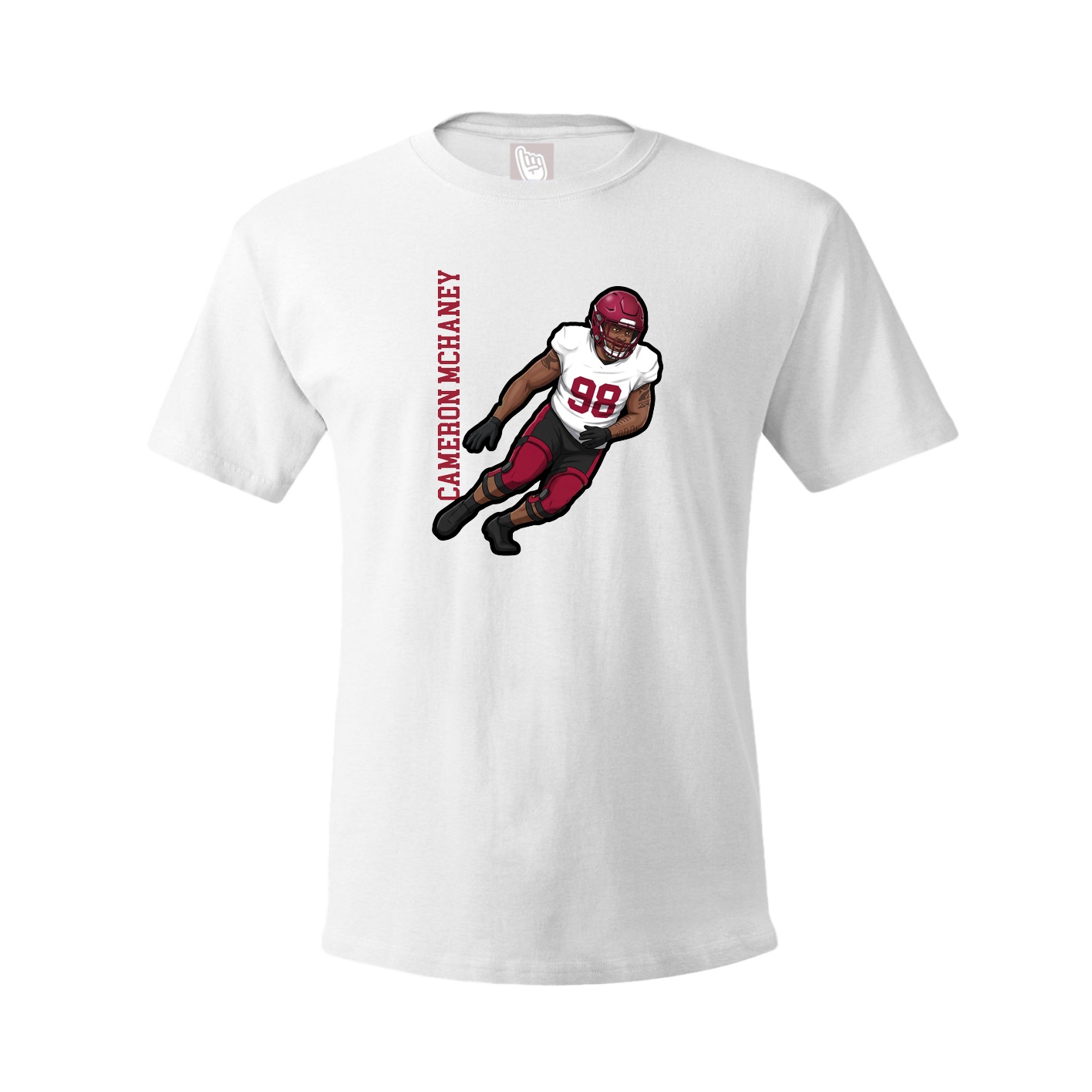 Youth Tee — Name Vertical in White