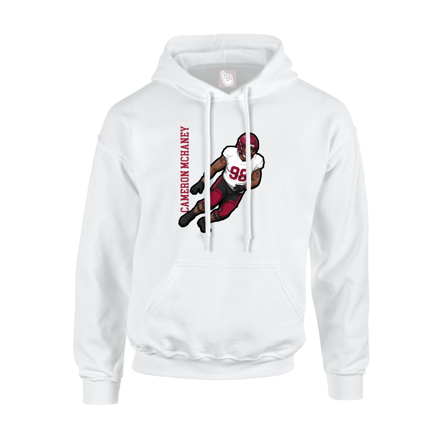 Hoodie — Name Vertical in White