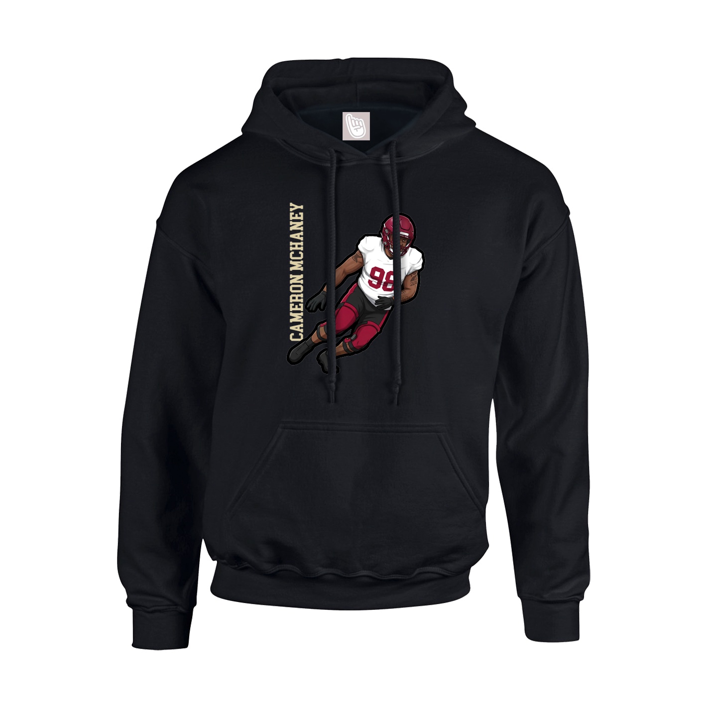Youth Hoodie — Name Vertical in Black