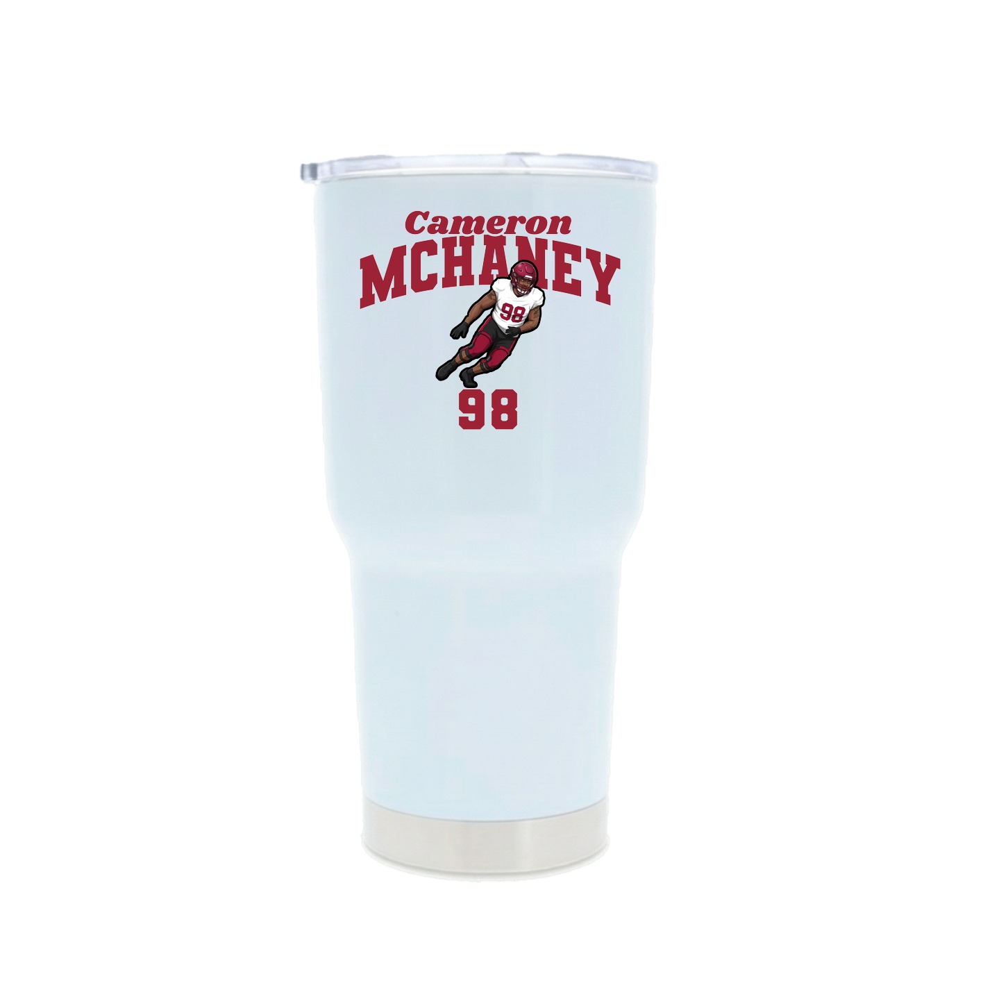 30oz Stainless Steel Tumbler — Signature Arch in White