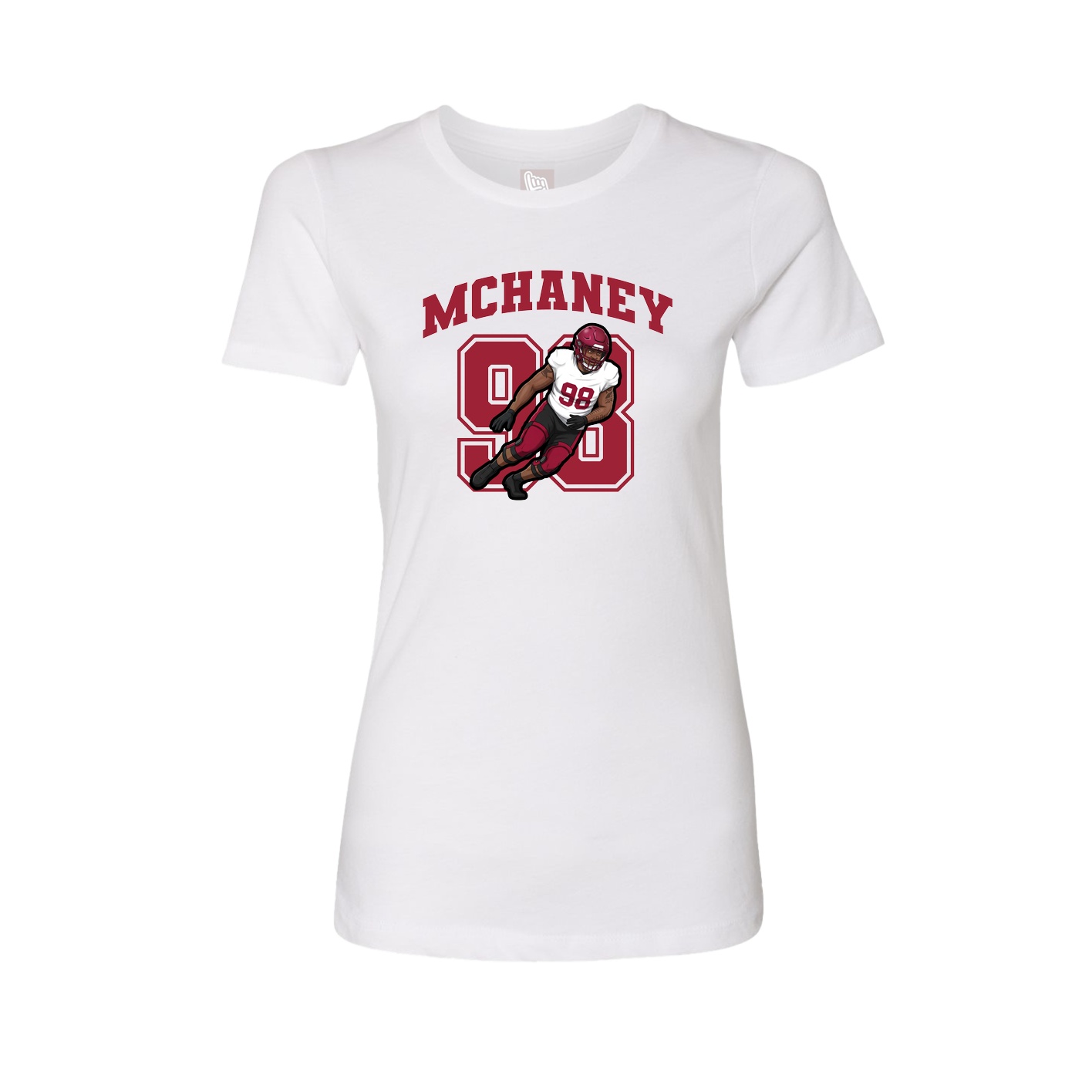 Fitted Women's Tee — Number in White
