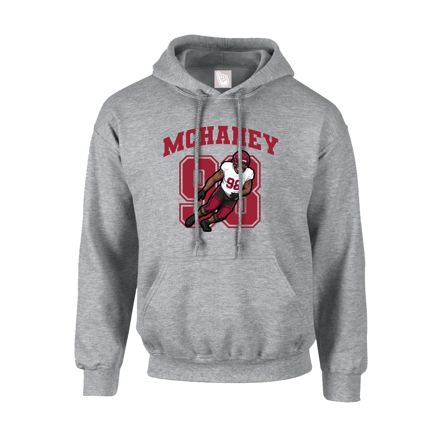 Hoodie — Number in Grey