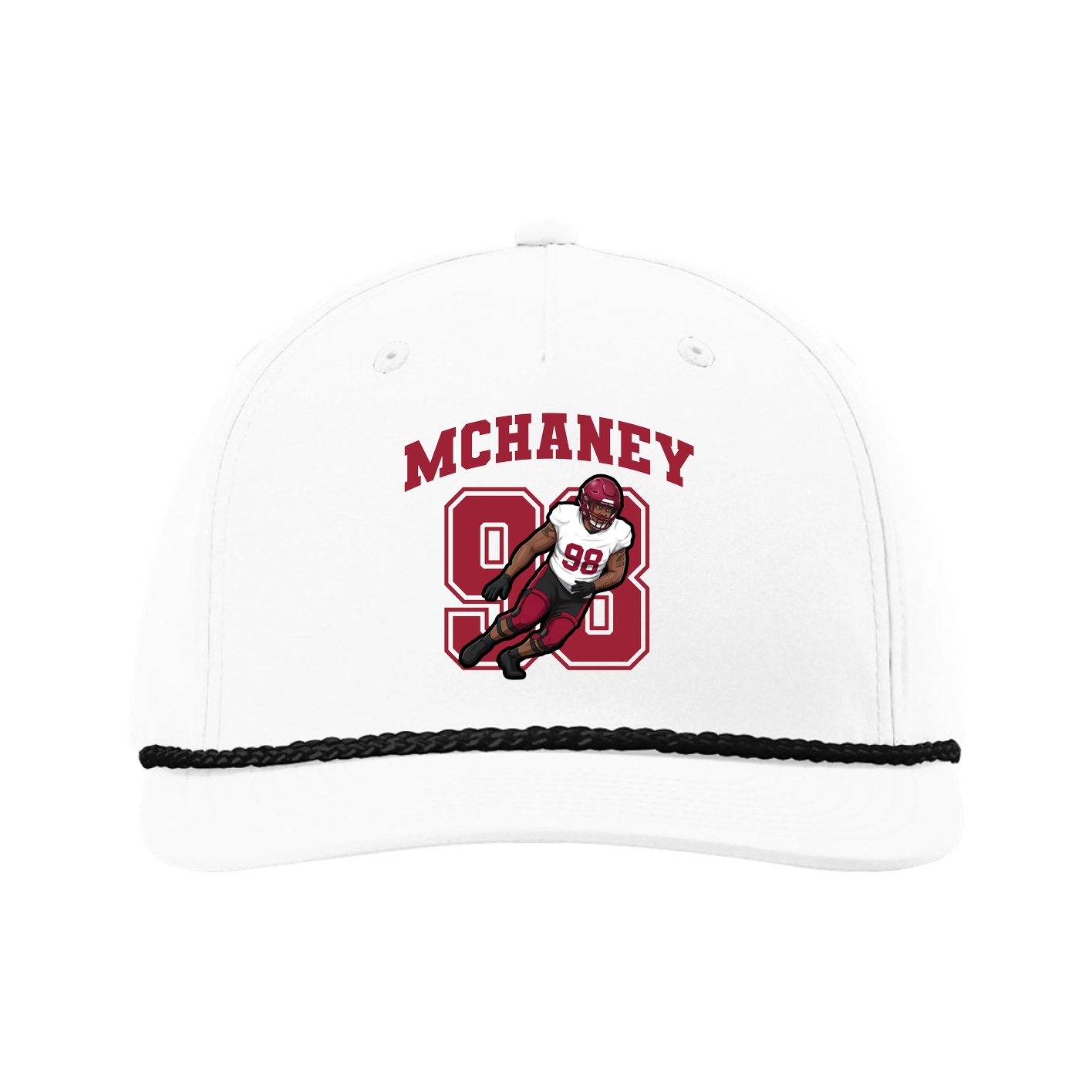 Five-Panel Classic Rope Cap — Number in White