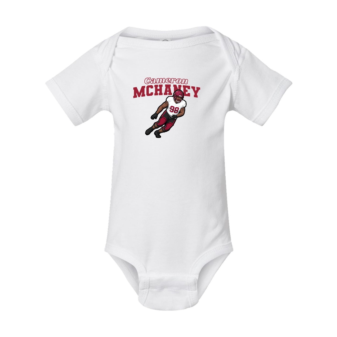 Baby Onesie — Name Arch in White