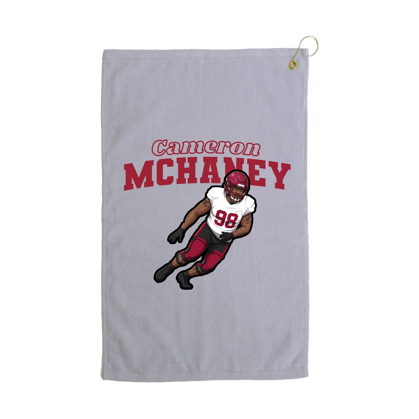 Golf Towel — Name Arch in Grey