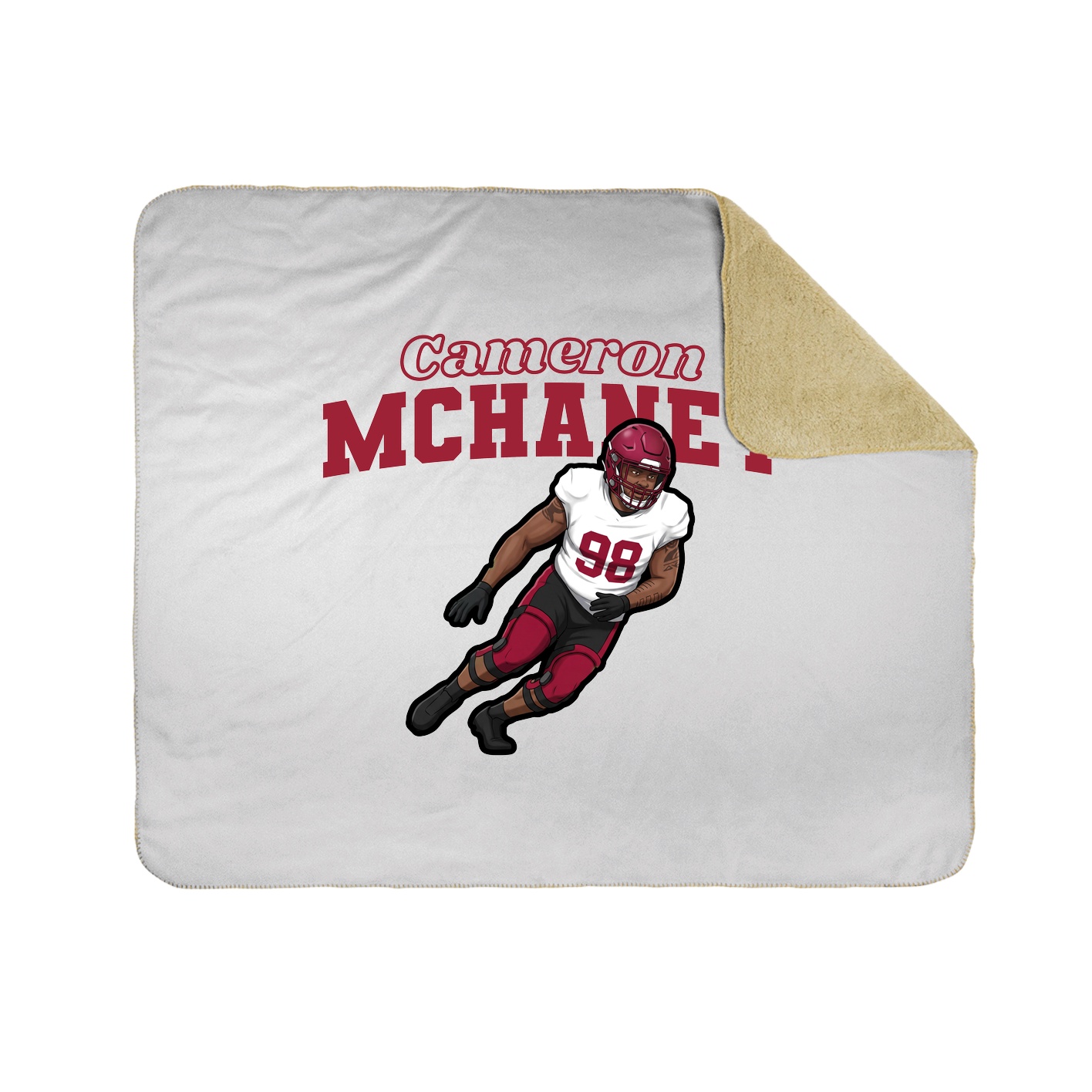 Throw Blanket — Name Arch in White