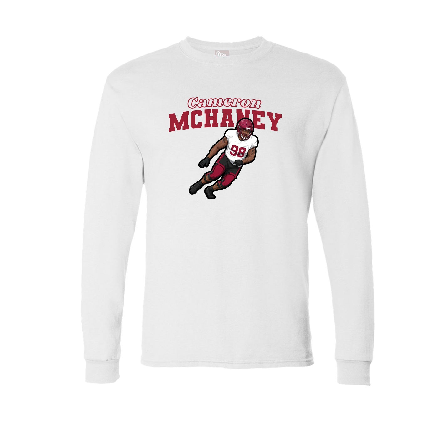 Long Sleeve Tee — Name Arch in White