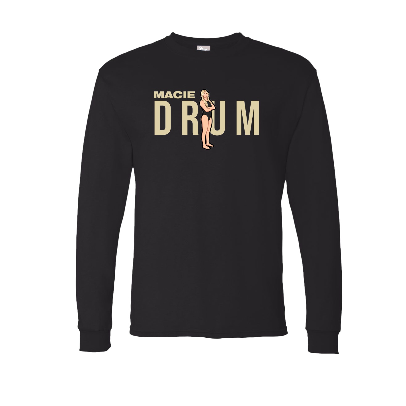 Long Sleeve Tee — Player Name in Black