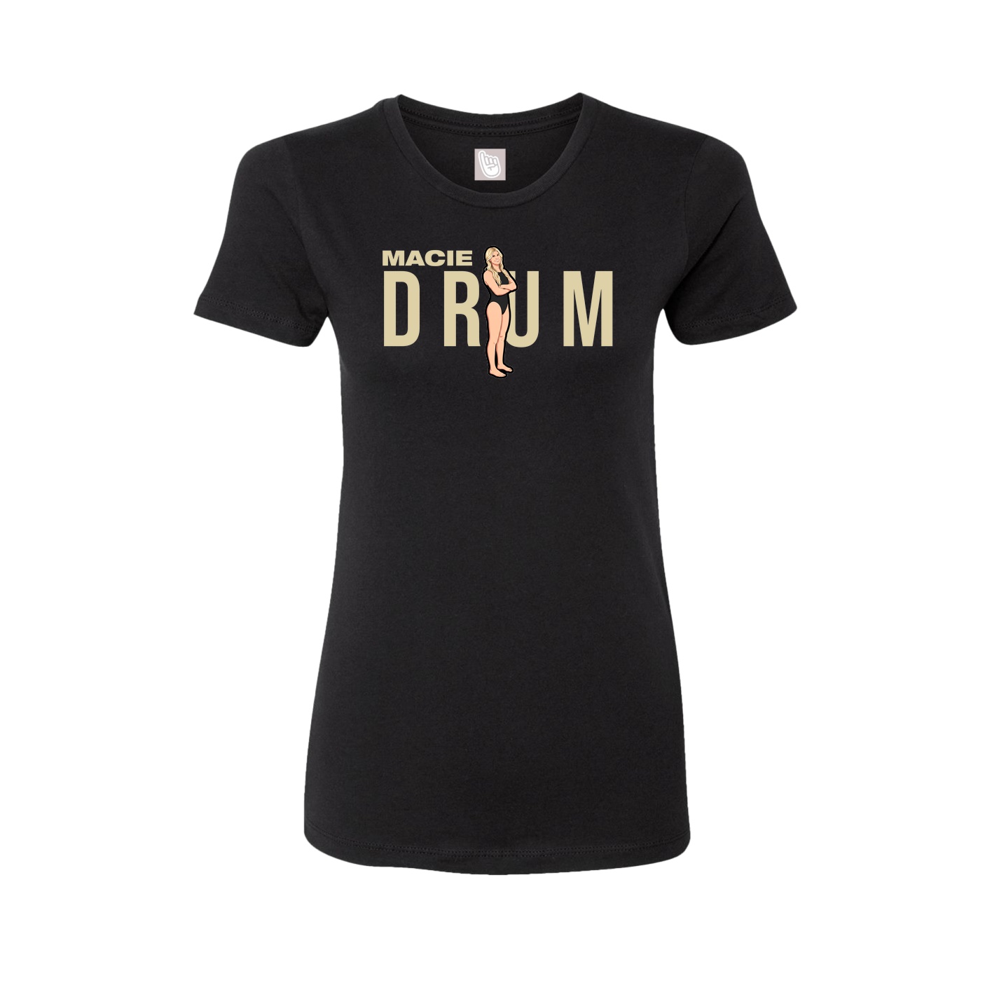 Fitted Women's Tee — Player Name in Black