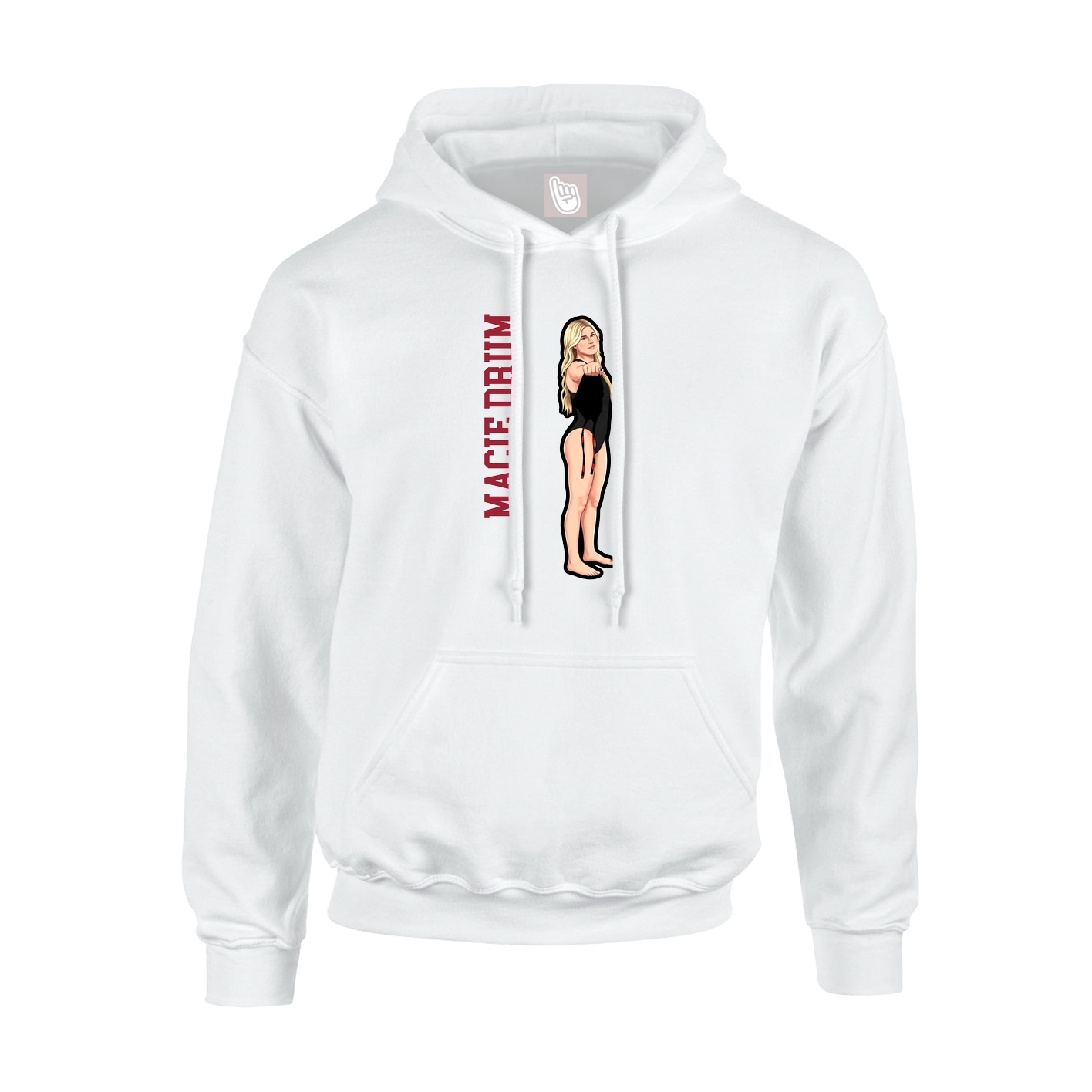 Hoodie — Name Vertical in White