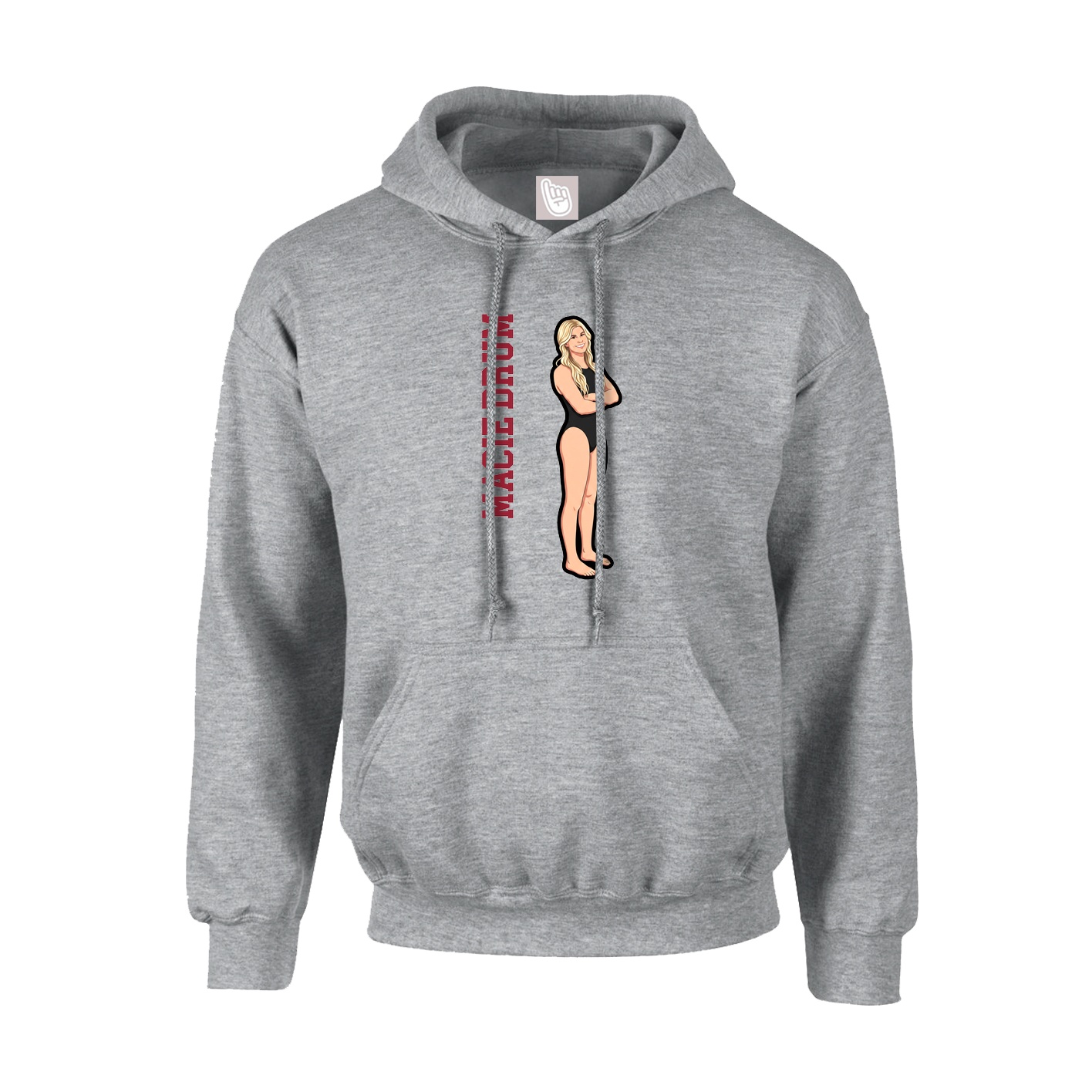 Hoodie — Name Vertical in Grey
