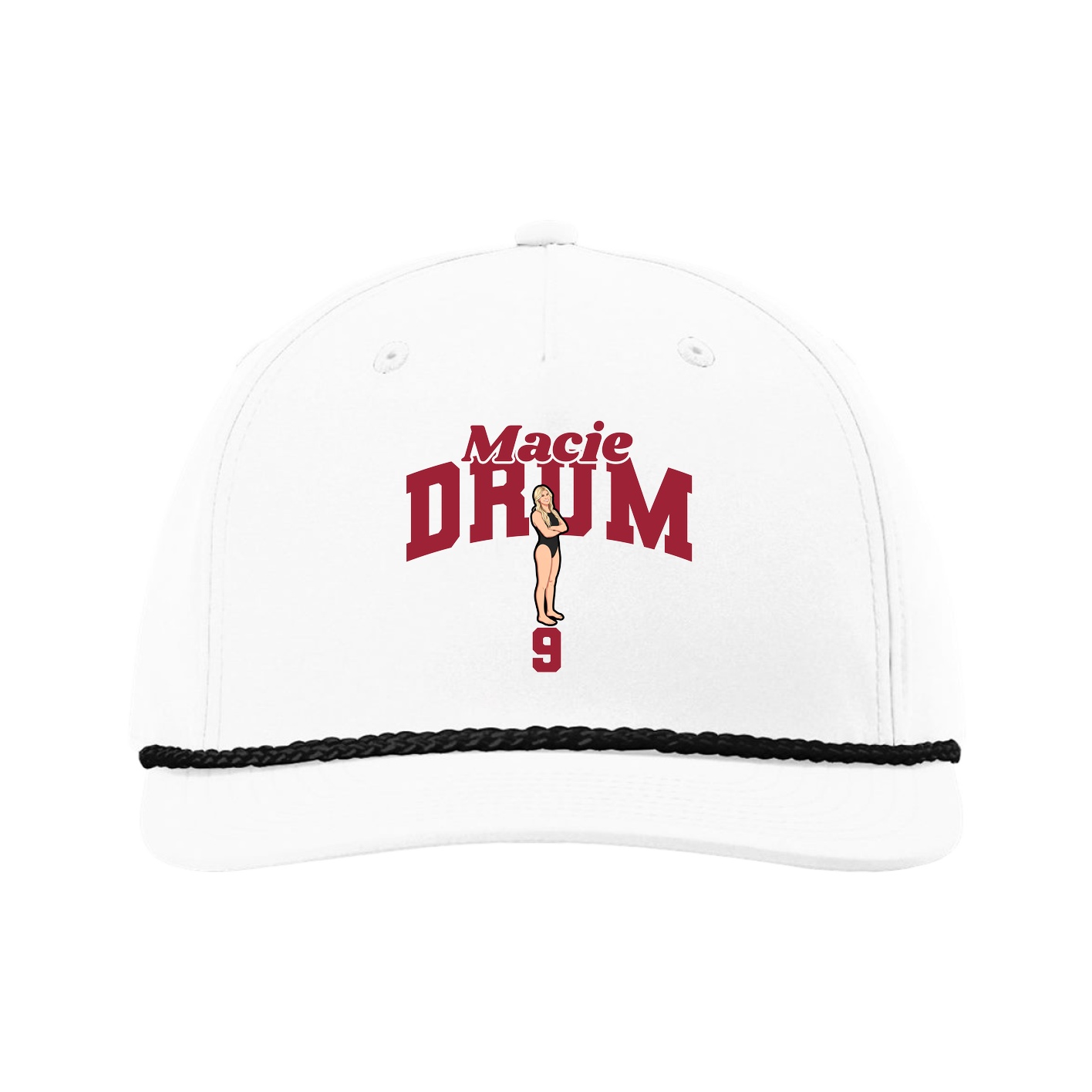 Five-Panel Classic Rope Cap — Signature Arch in White