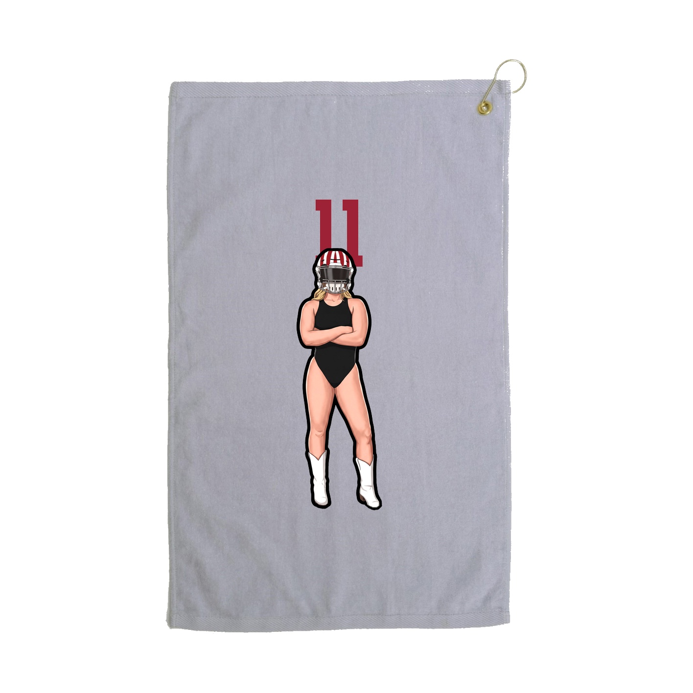 Golf Towel — Number Top in Grey