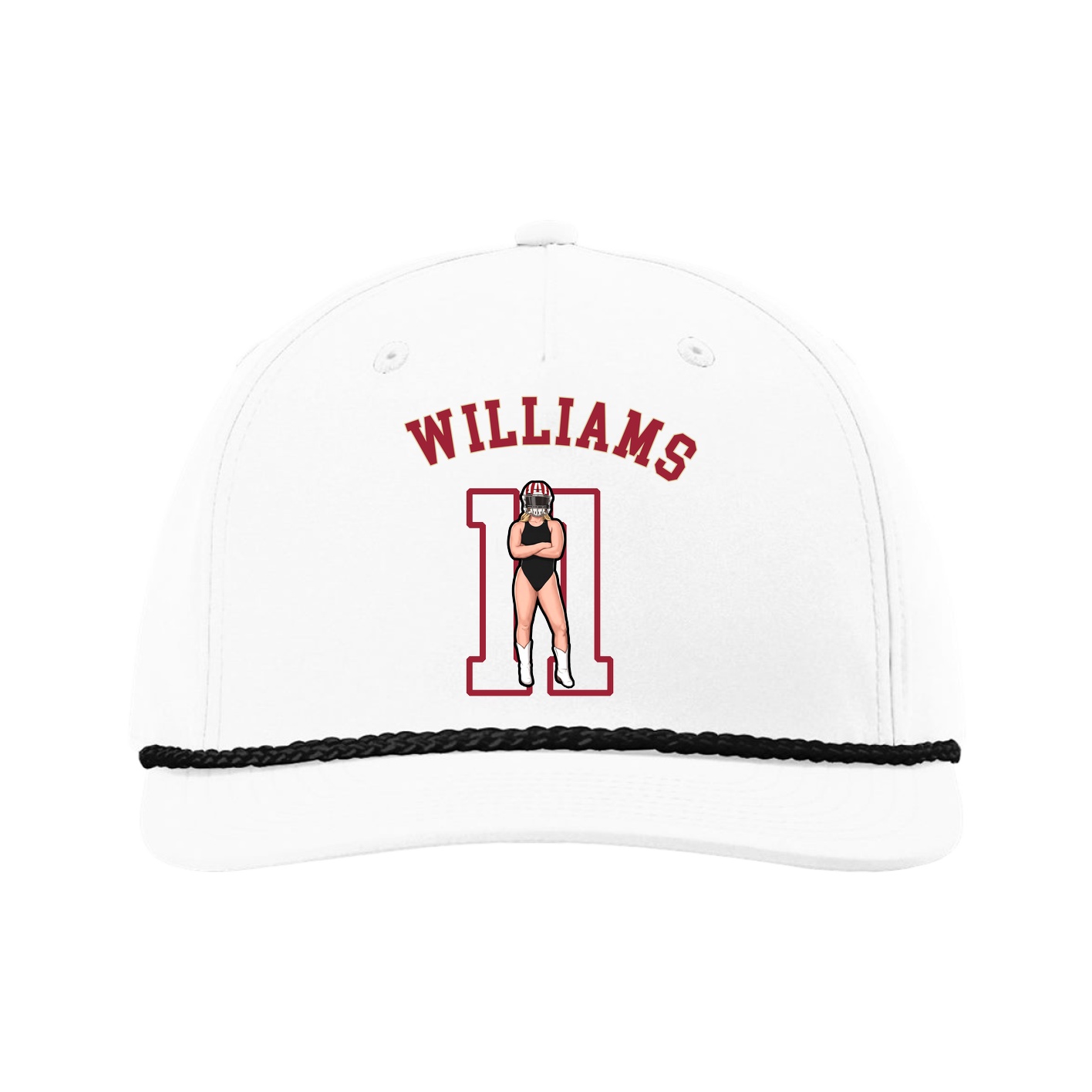 Five-Panel Classic Rope Cap — Shirsey Arch in White