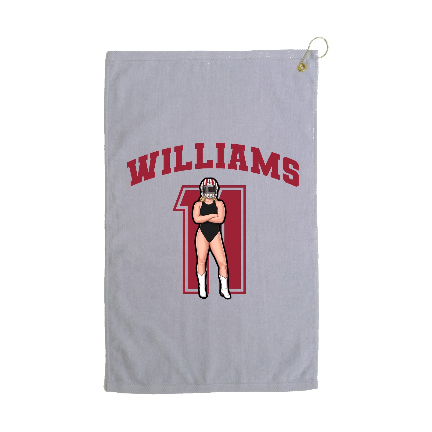Golf Towel — Number in Grey