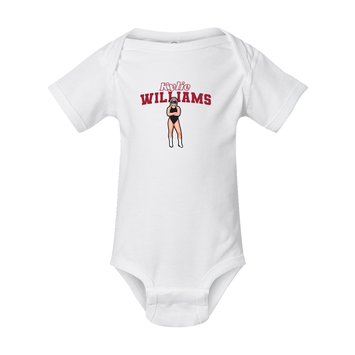 Baby Onesie — Name Arch in White
