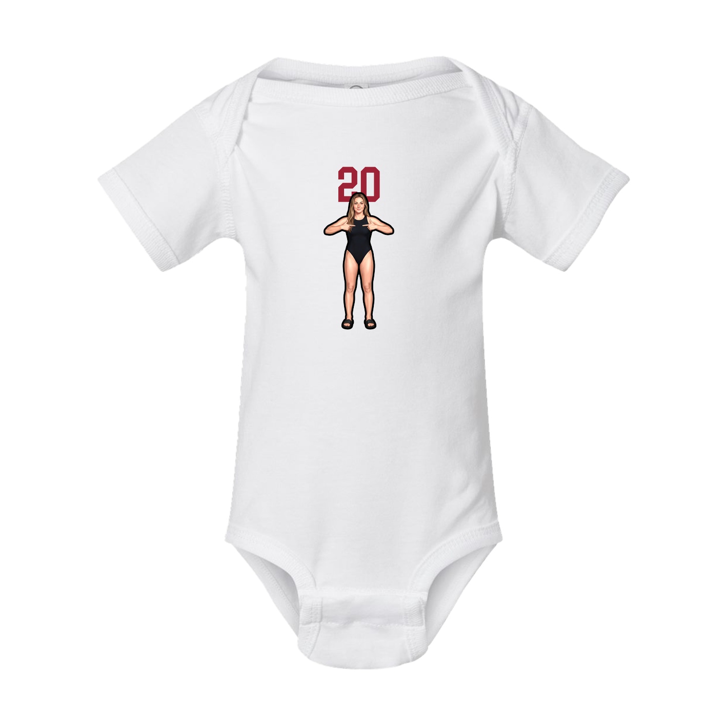 Baby Onesie — Number Top in White