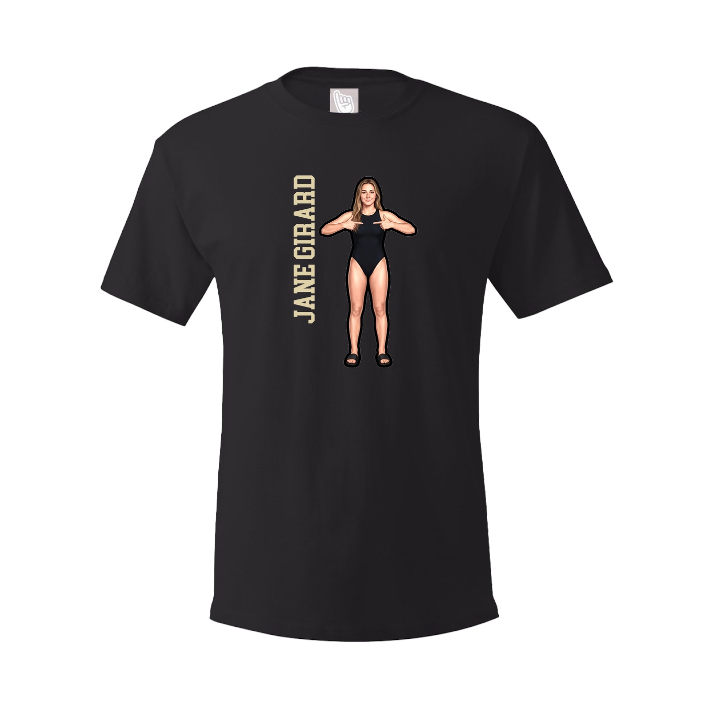 Youth Tee — Name Vertical in Black