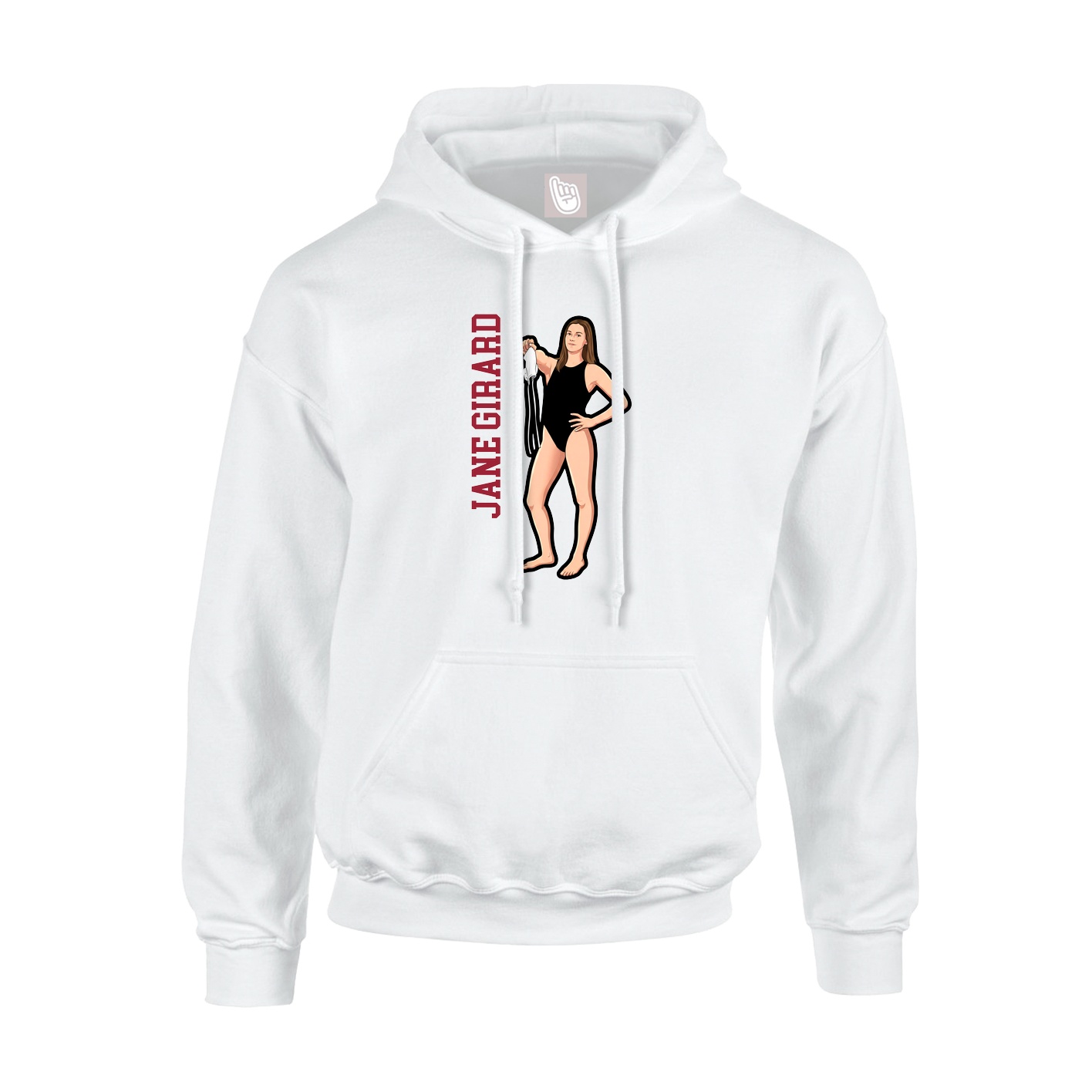 Youth Hoodie — Name Vertical in White