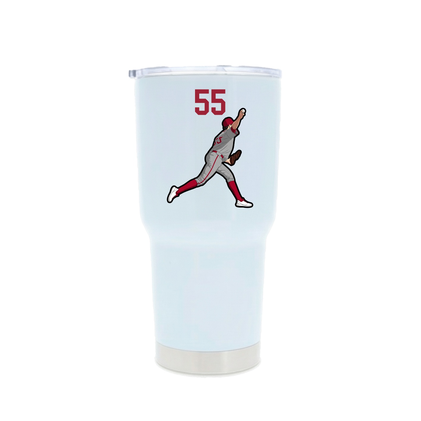 30oz Stainless Steel Tumbler — Number Top in White