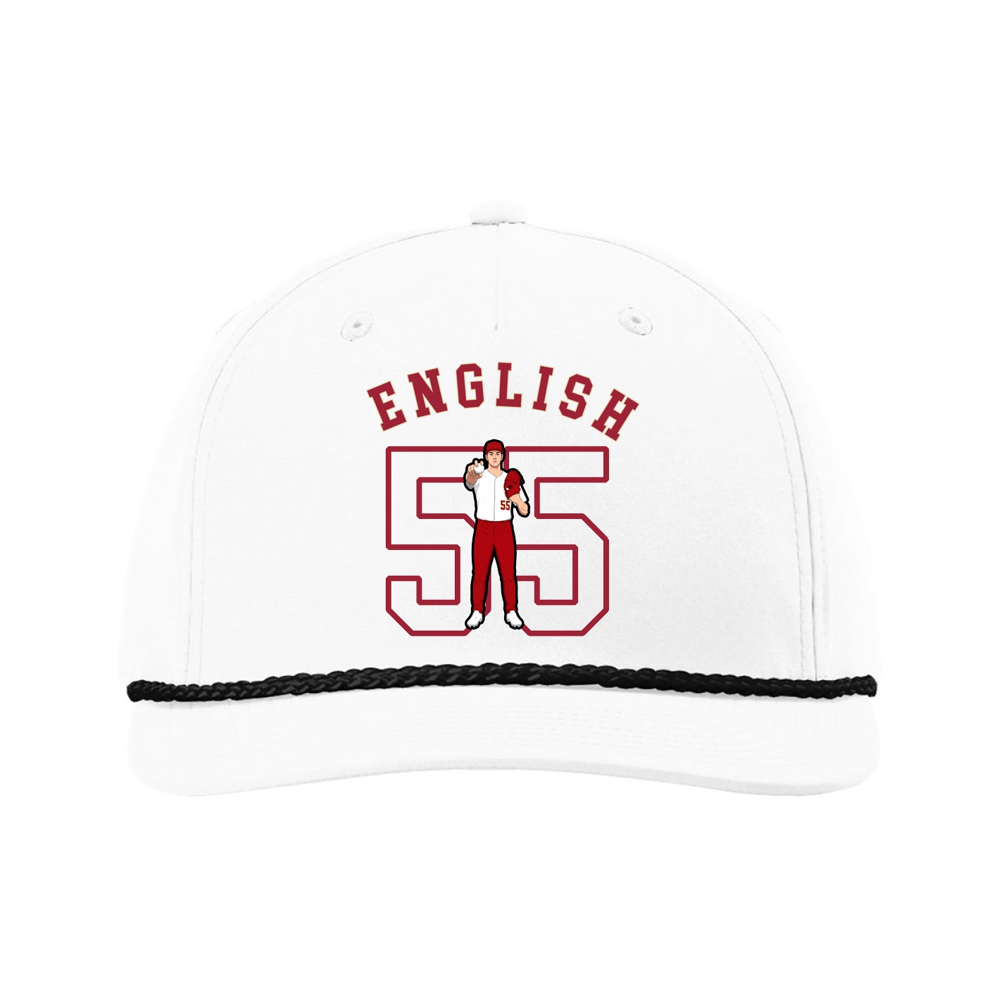 Five-Panel Classic Rope Cap — Shirsey Arch in White