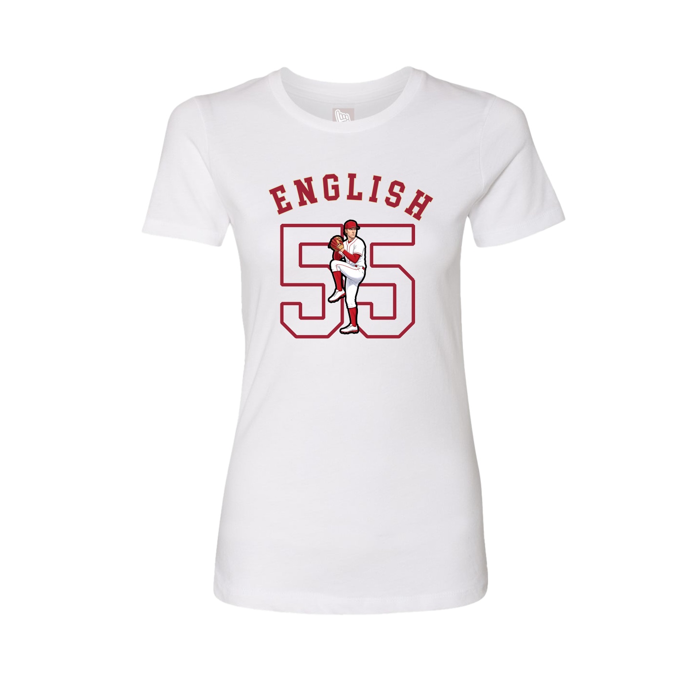 Fitted Women's Tee — Shirsey Arch in White