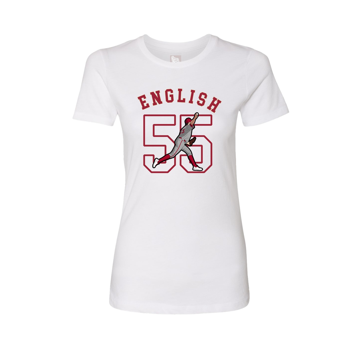 Fitted Women's Tee — Shirsey Arch in White