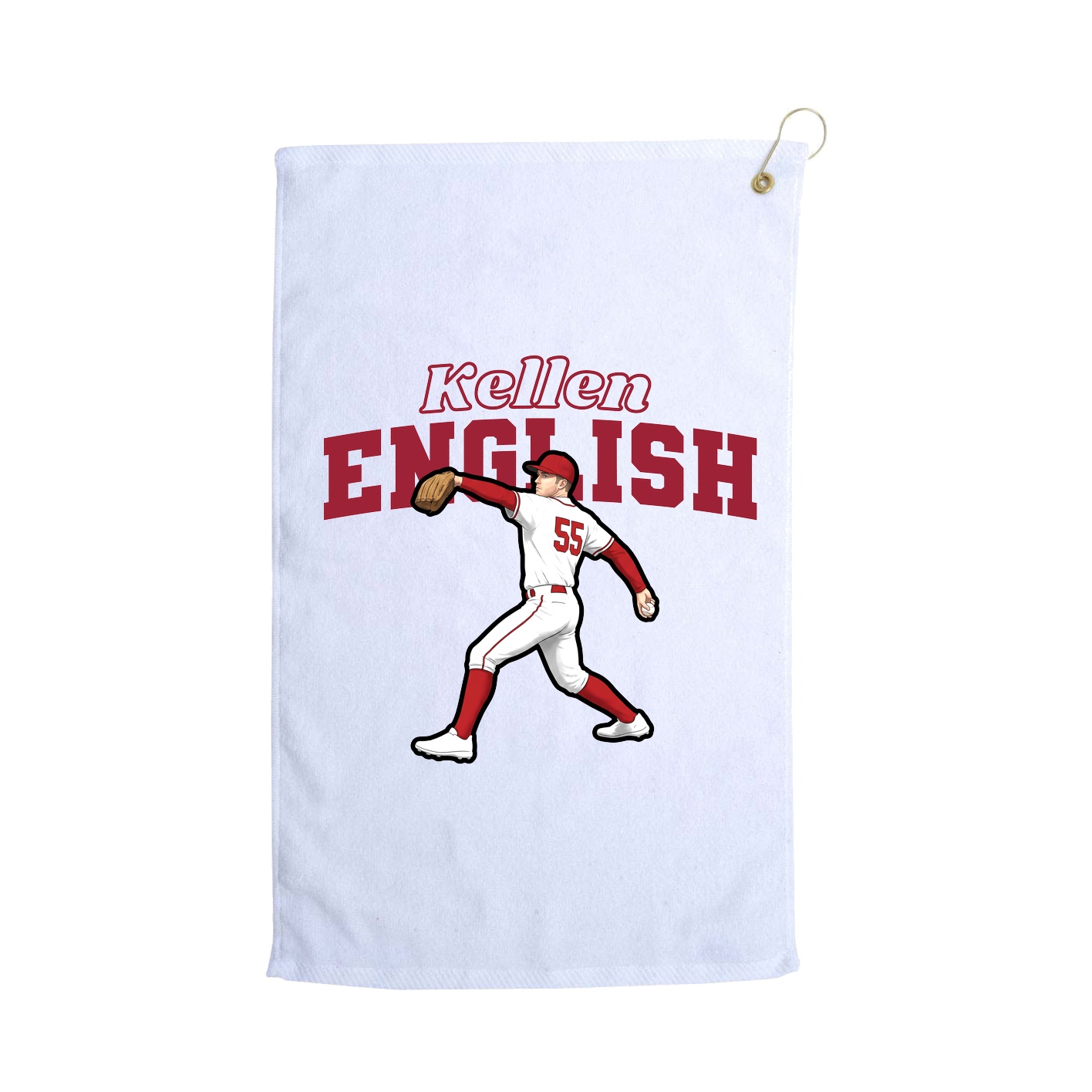 Golf Towel — Name Arch in White