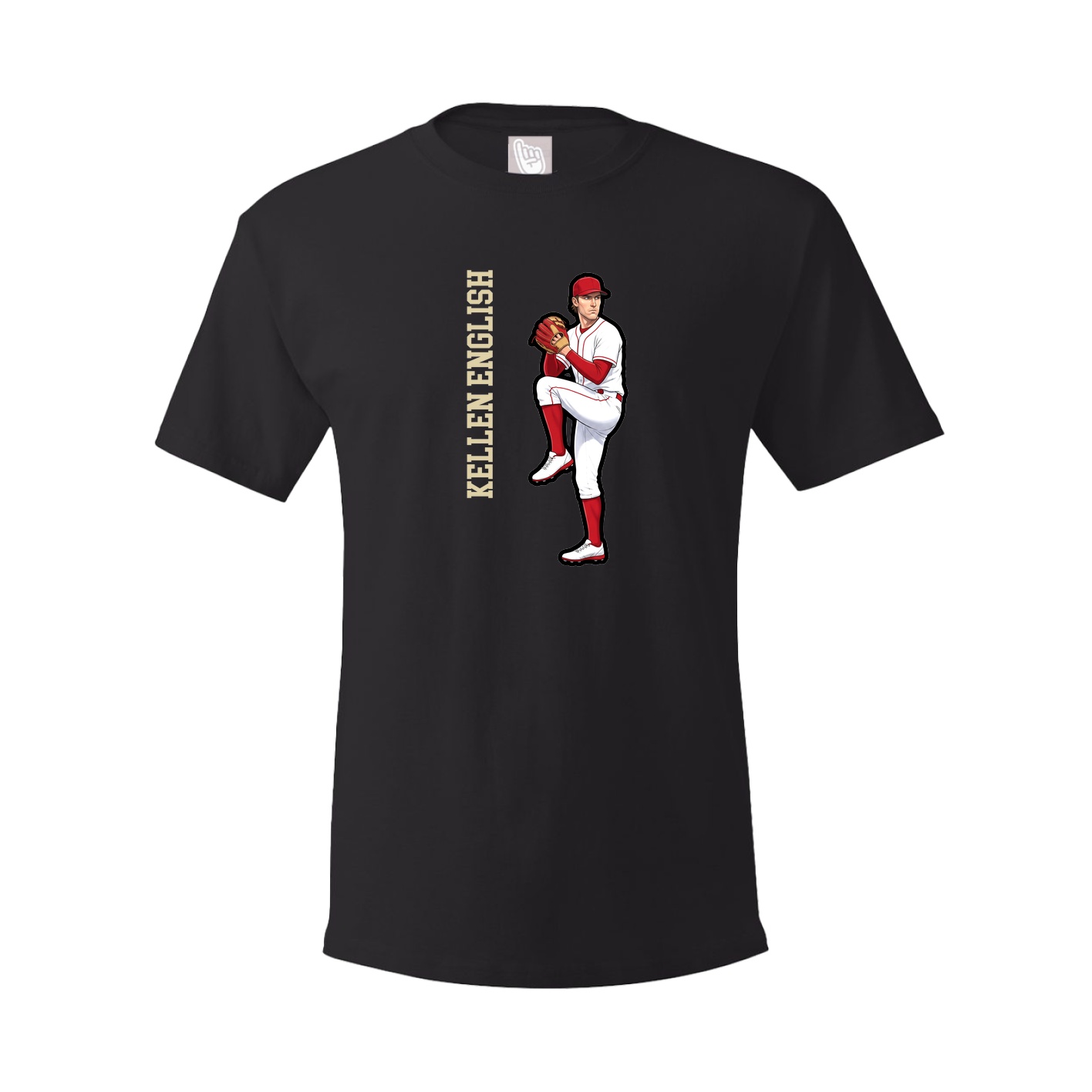 Youth Tee — Name Vertical in Black