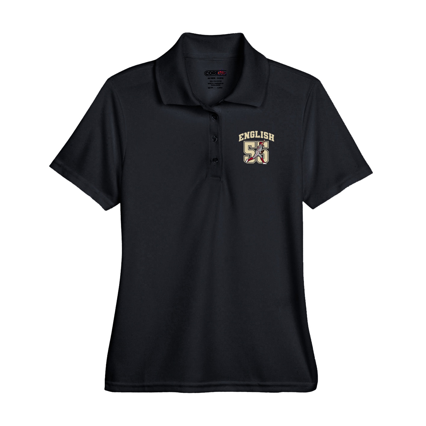 Performance Polo — Number in Black