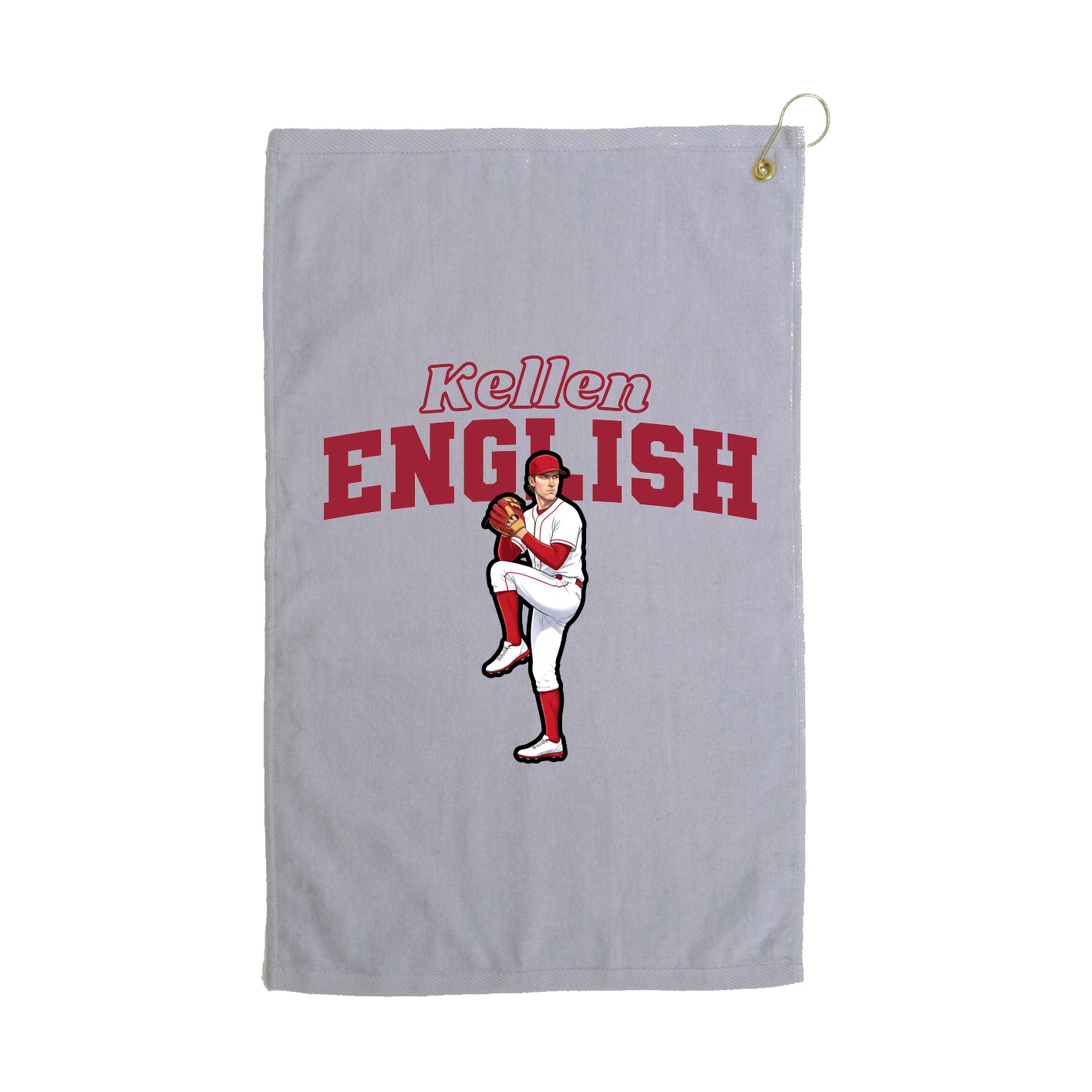 Golf Towel — Name Arch in Grey