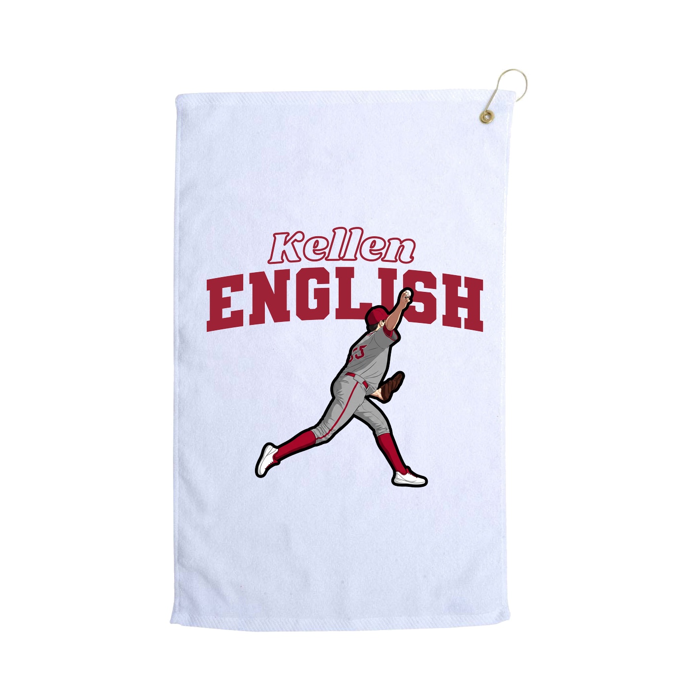 Golf Towel — Name Arch in White