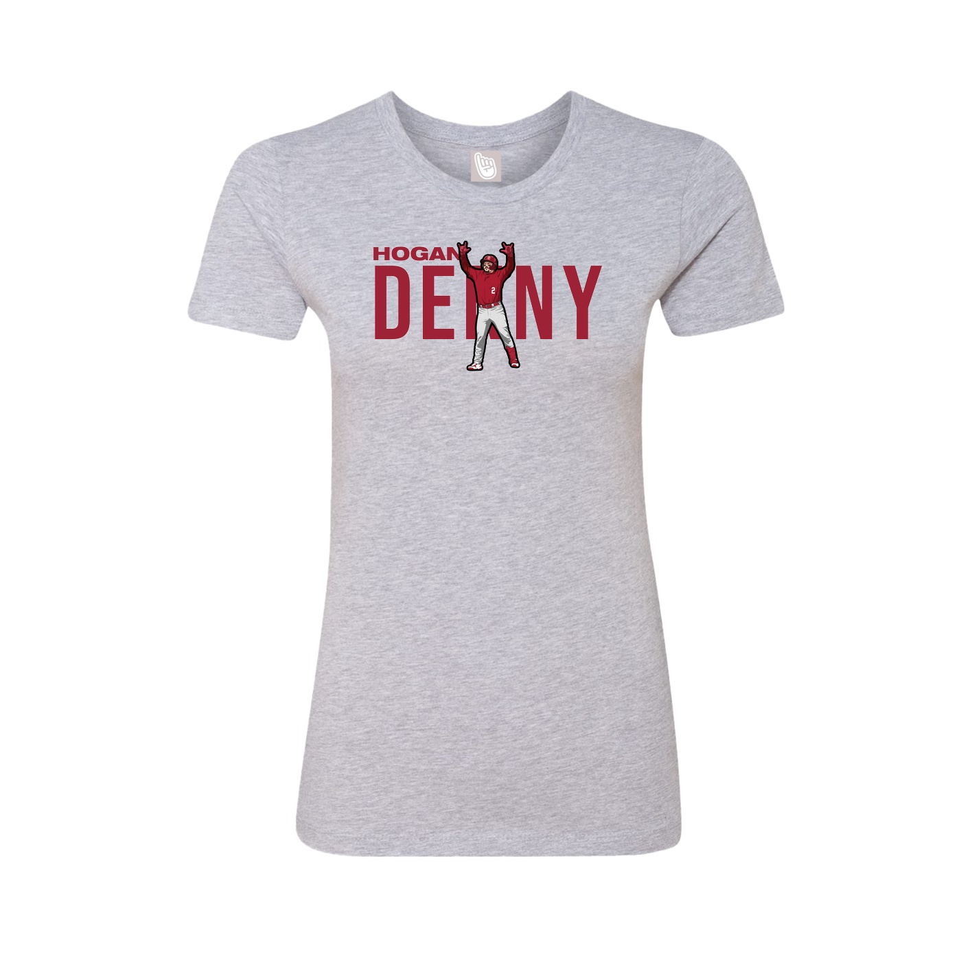 Fitted Women's Tee — Player Name in Grey