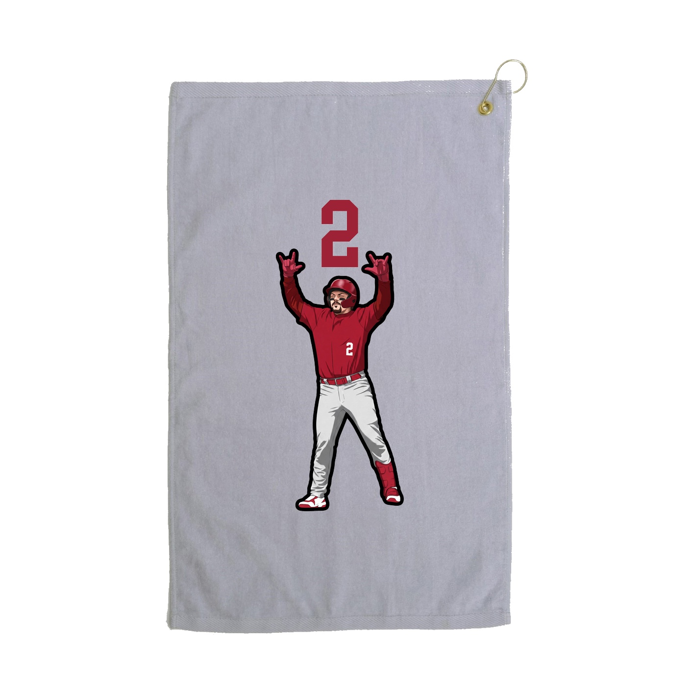 Golf Towel — Number Top in Grey