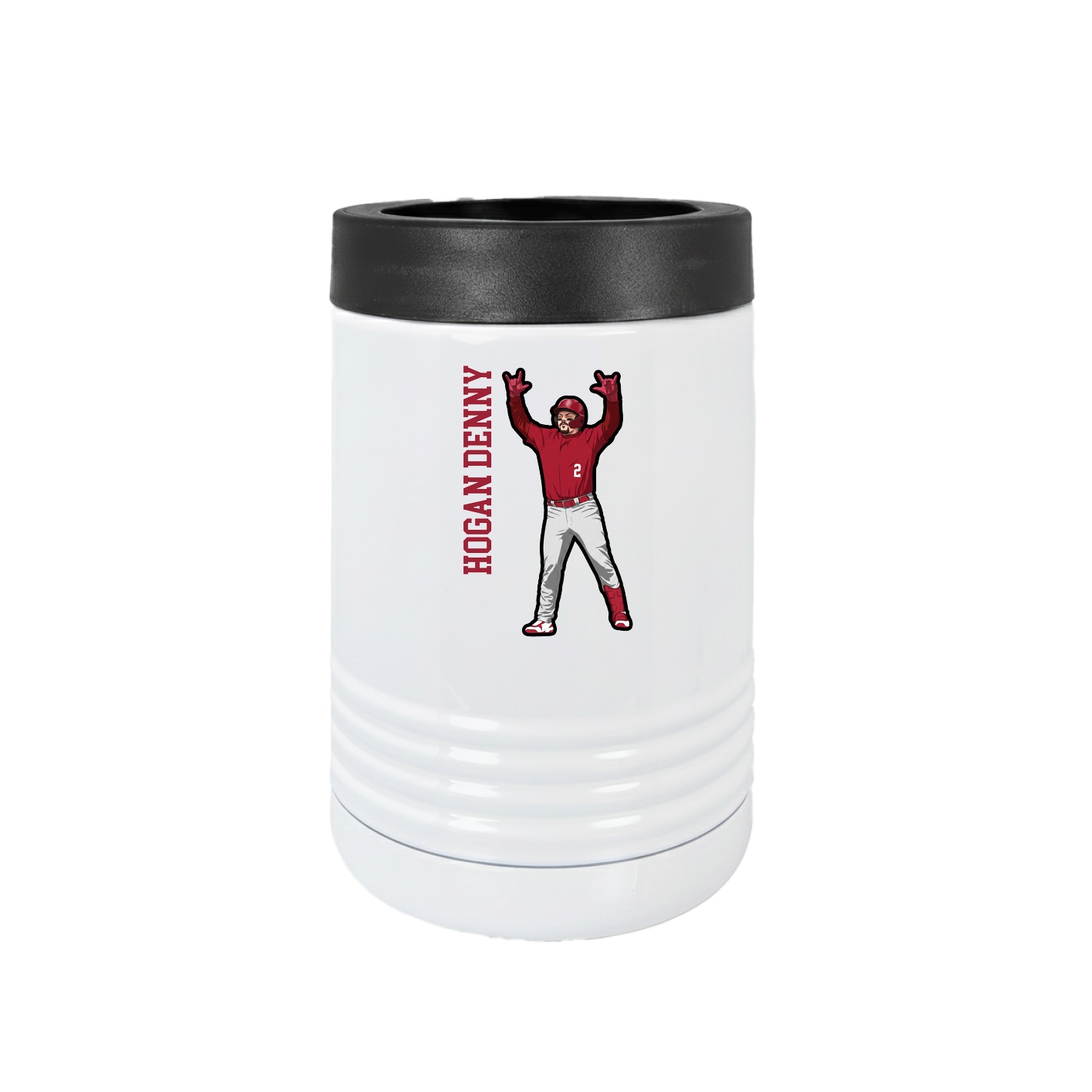 Beverage Holder — Name Vertical in White