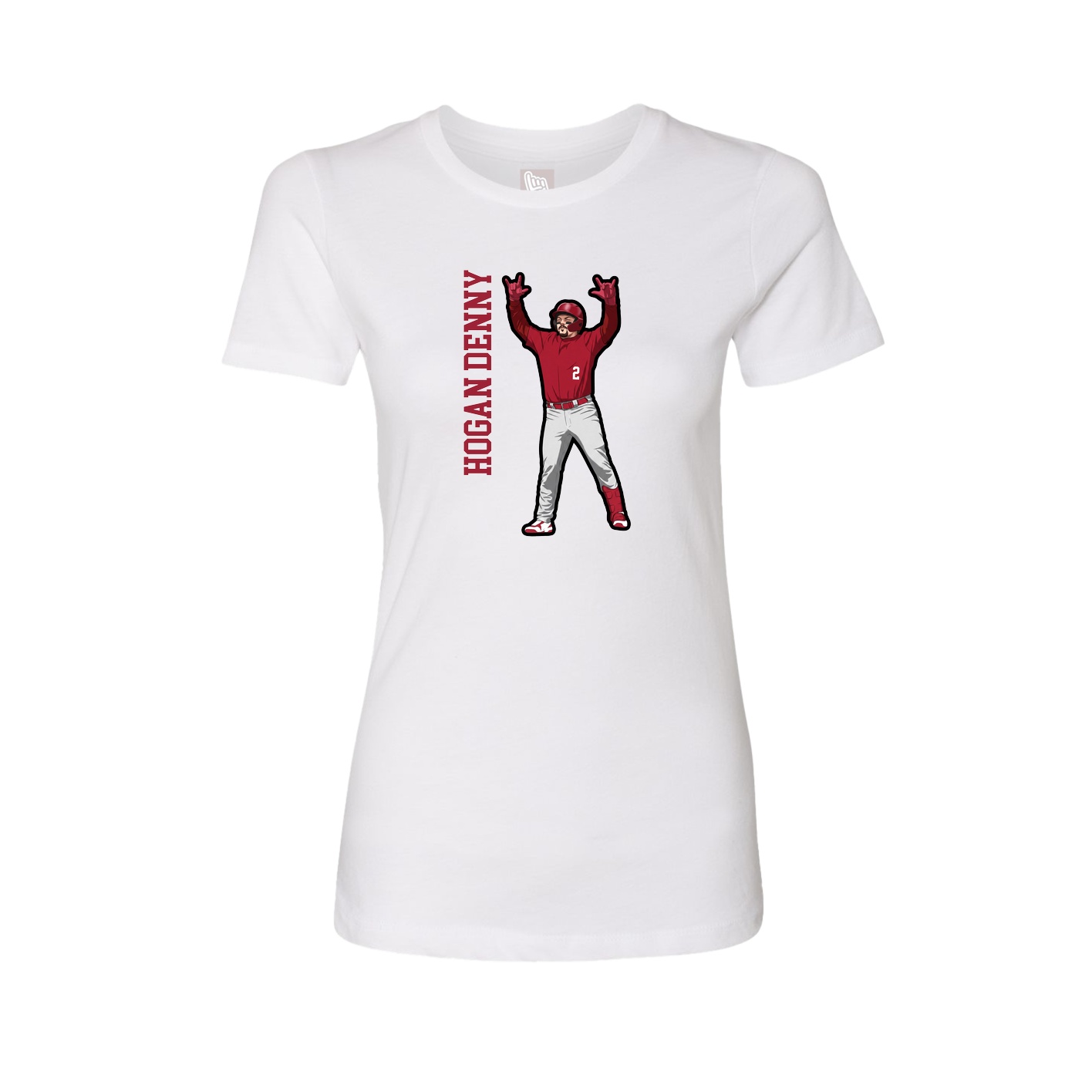 Fitted Women's Tee — Name Vertical in White