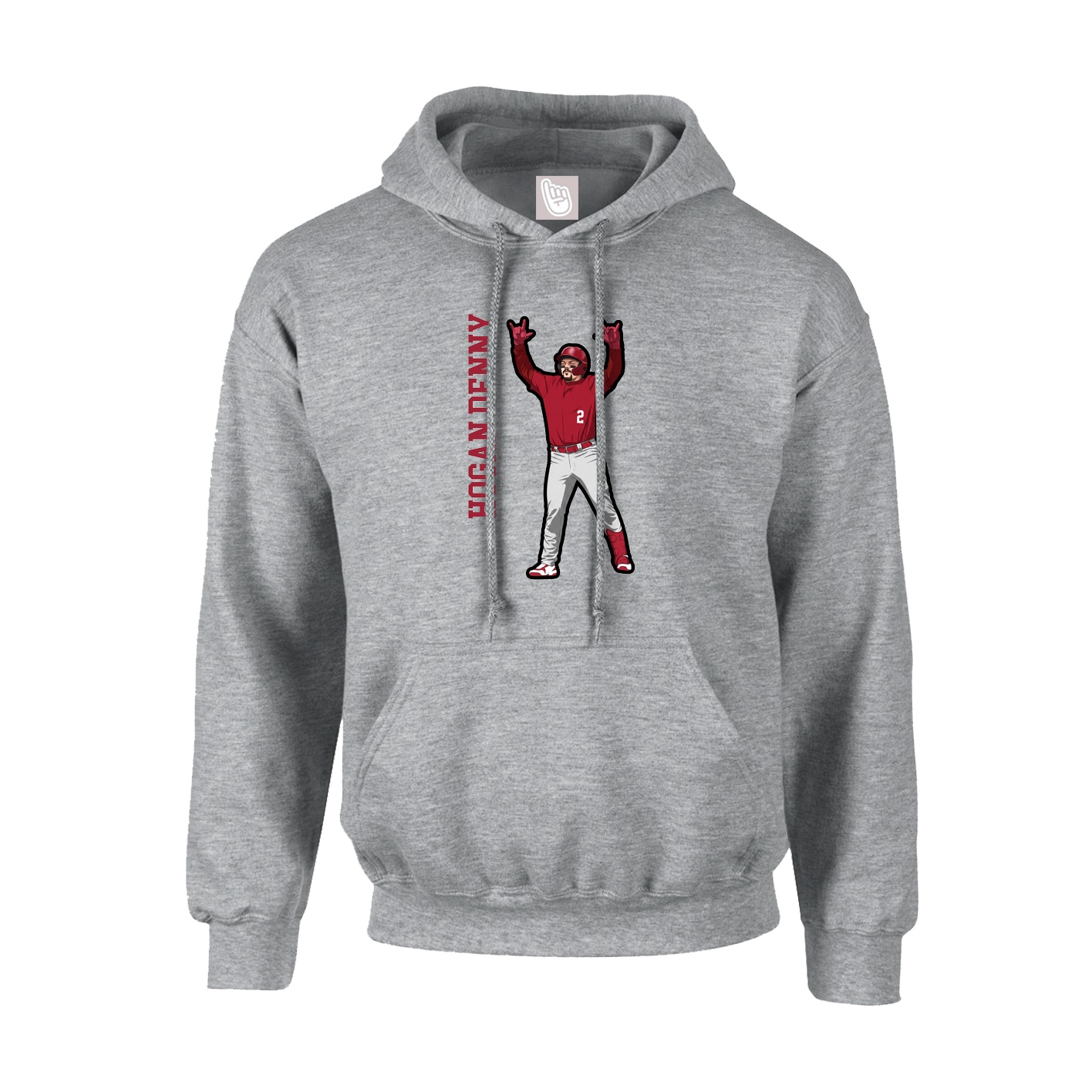 Hoodie — Name Vertical in Grey