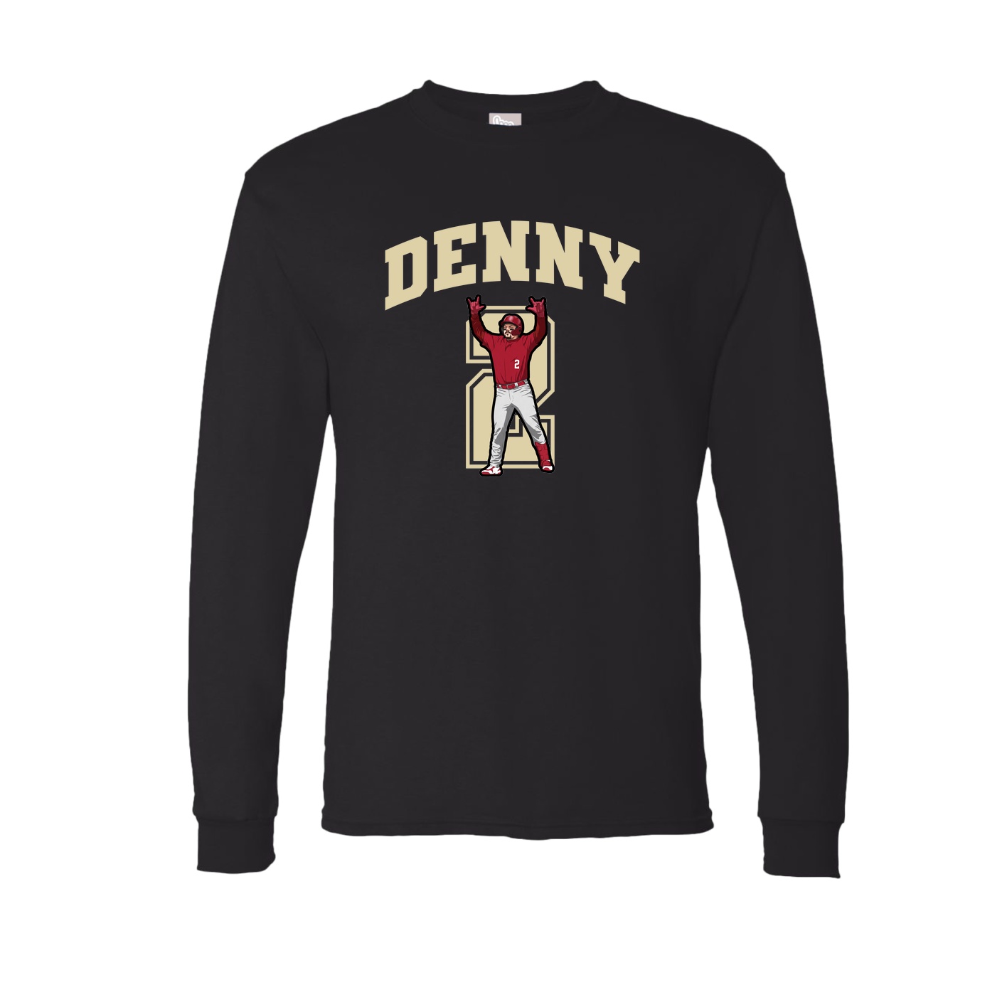Long Sleeve Tee — Number in Black