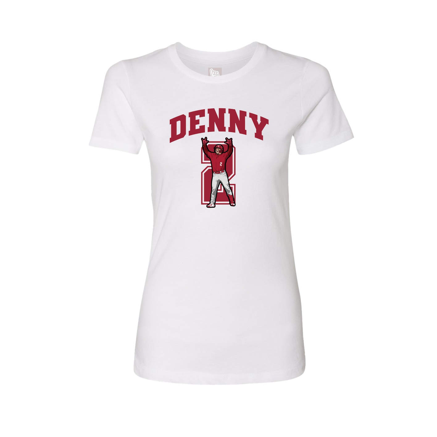 Fitted Women's Tee — Number in White