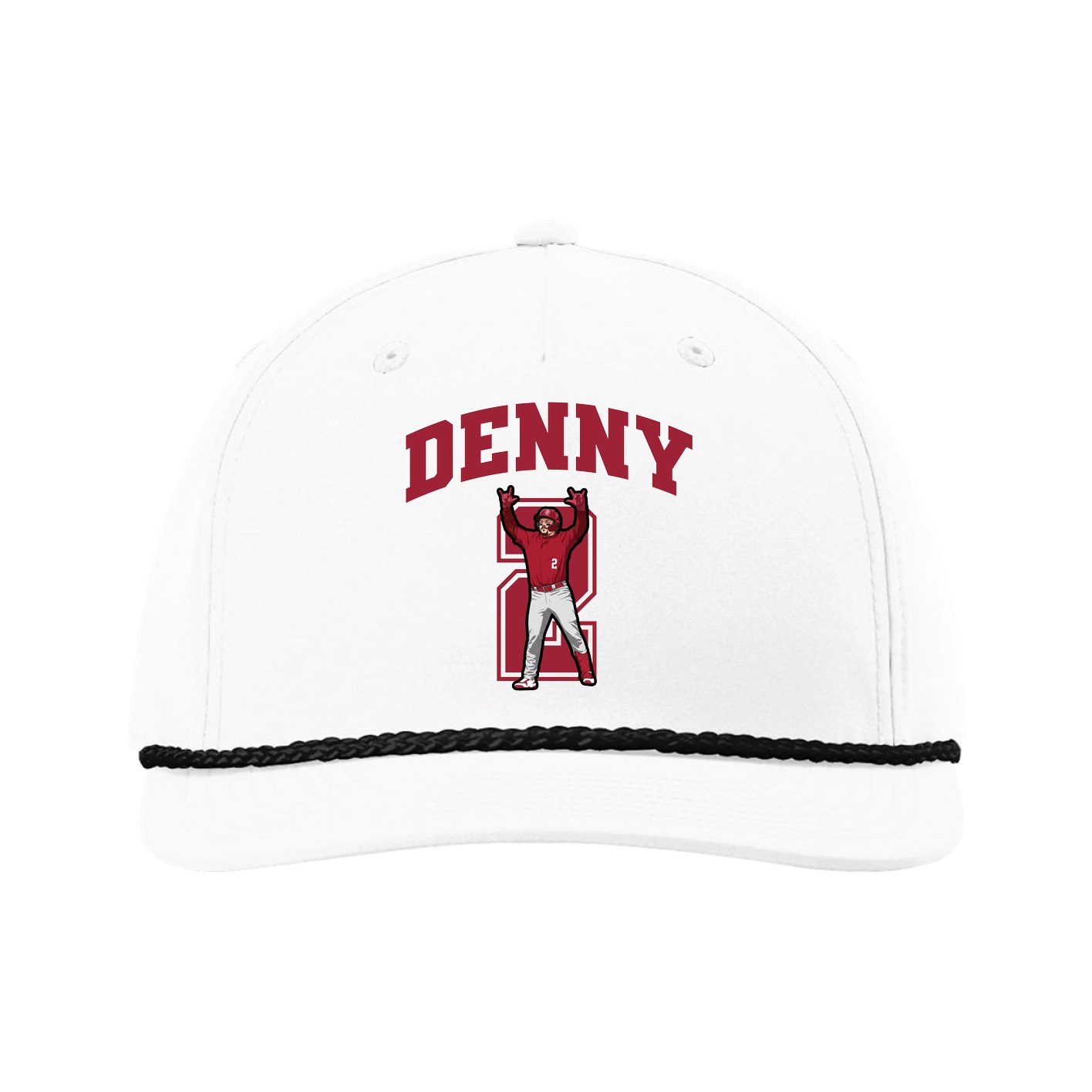Five-Panel Classic Rope Cap — Number in White