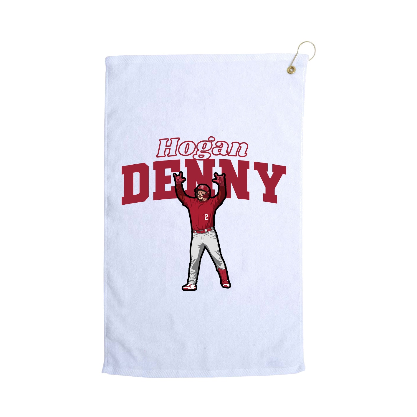 Golf Towel — Name Arch in White